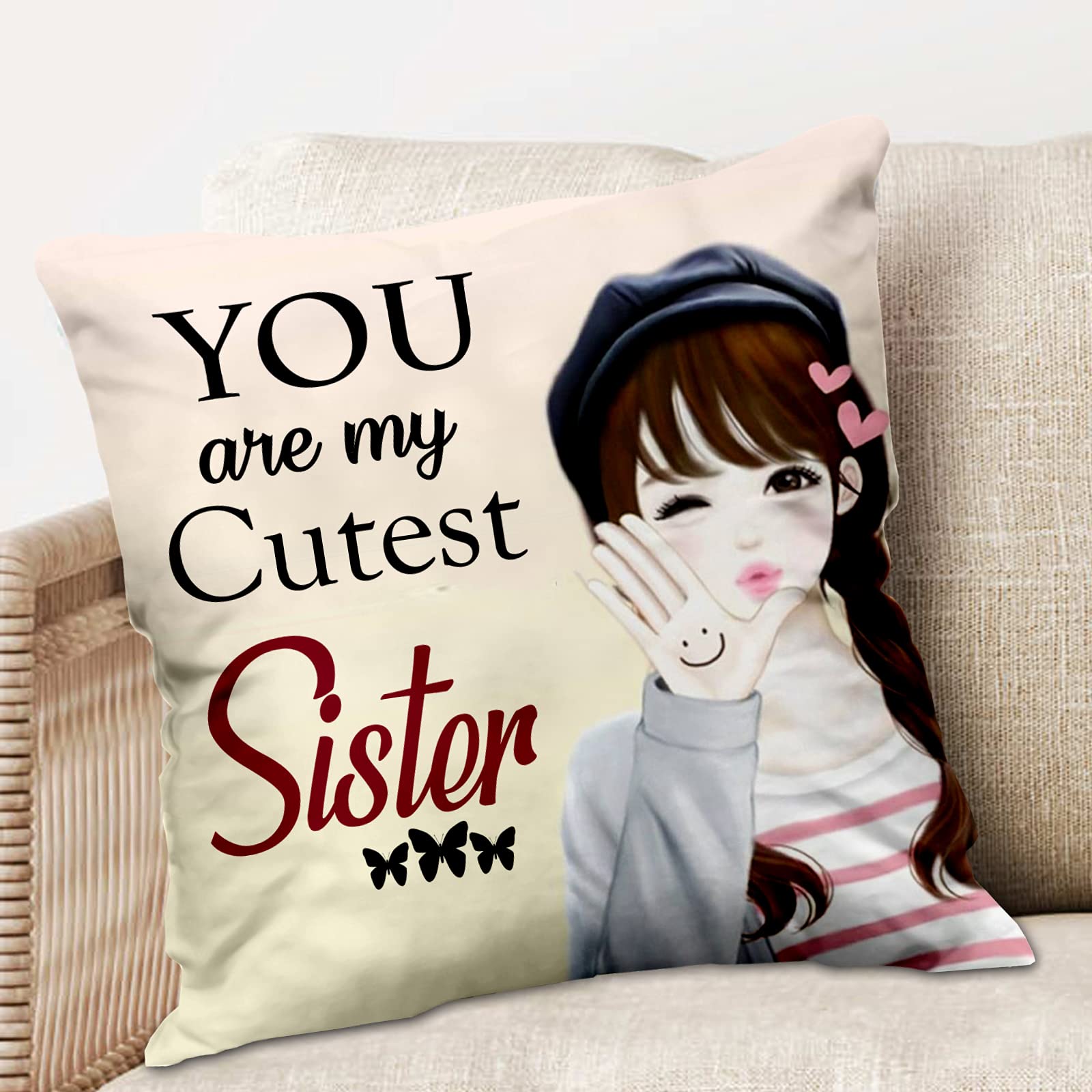 ME & YOU Gift for sister | Cushion for sister | Rakhi Gift for Sister | Gift for sister on her birthday special |Unique rakhi gi