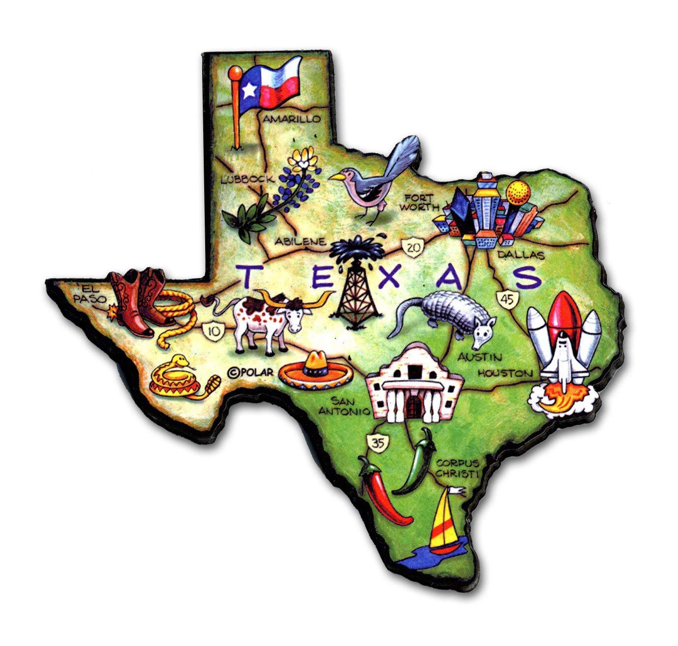 Texas State Decowood Jumbo Wood Fridge Magnet