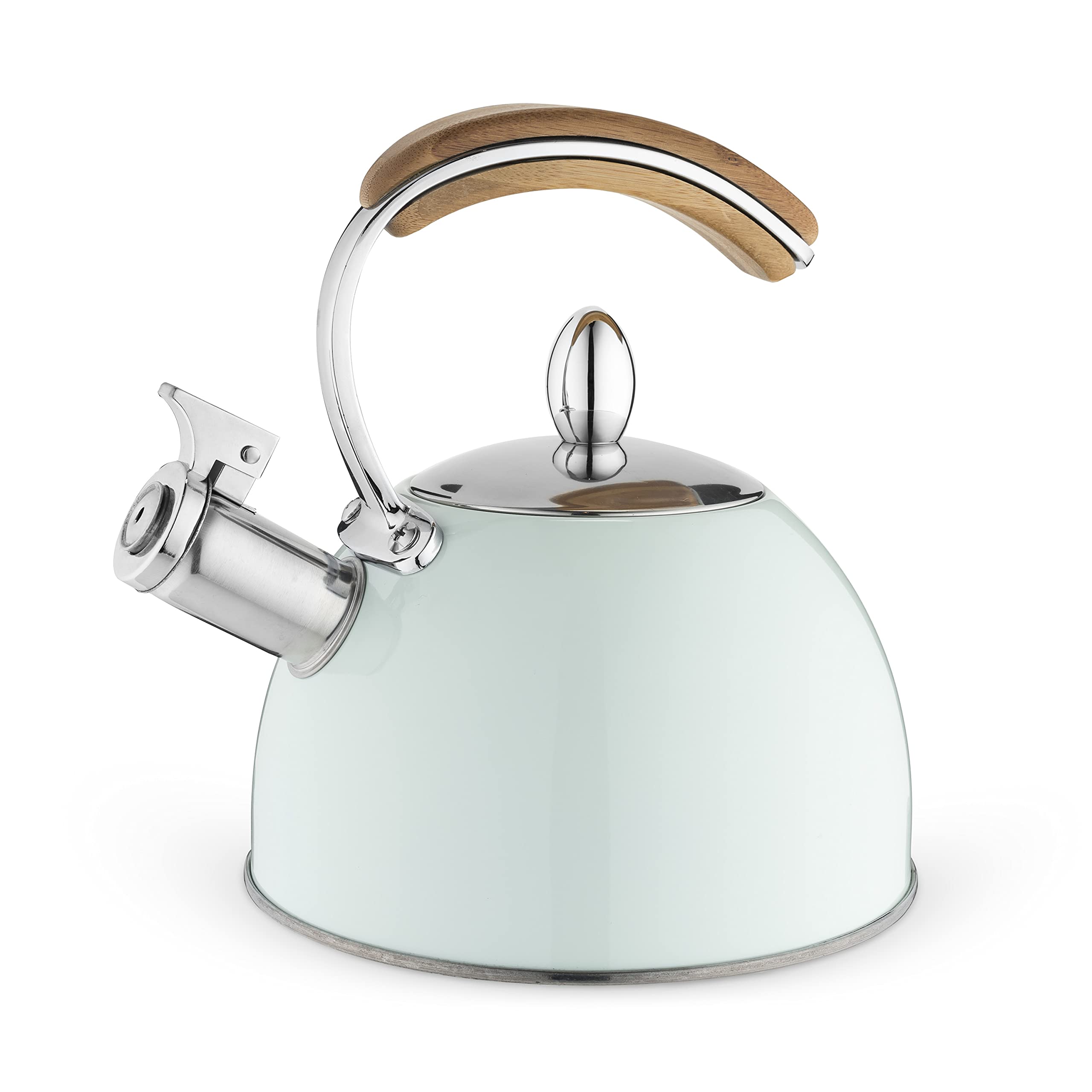 Pinky Up Presley Tea Kettle, Stovetop Stainless Steel Kettle, Whistling, Tea Accessory Gifts, Fast Boil Water Kettle, Wooden Han