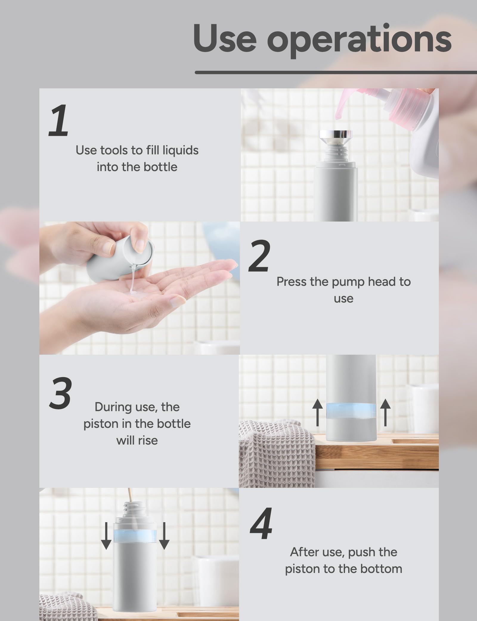 Airless Pump Bottles Travel: Lotion Dispenser For Small Size - Empty Shampoo Containers - Mini Vacuum Jar For Cream - 1 Oz Plast