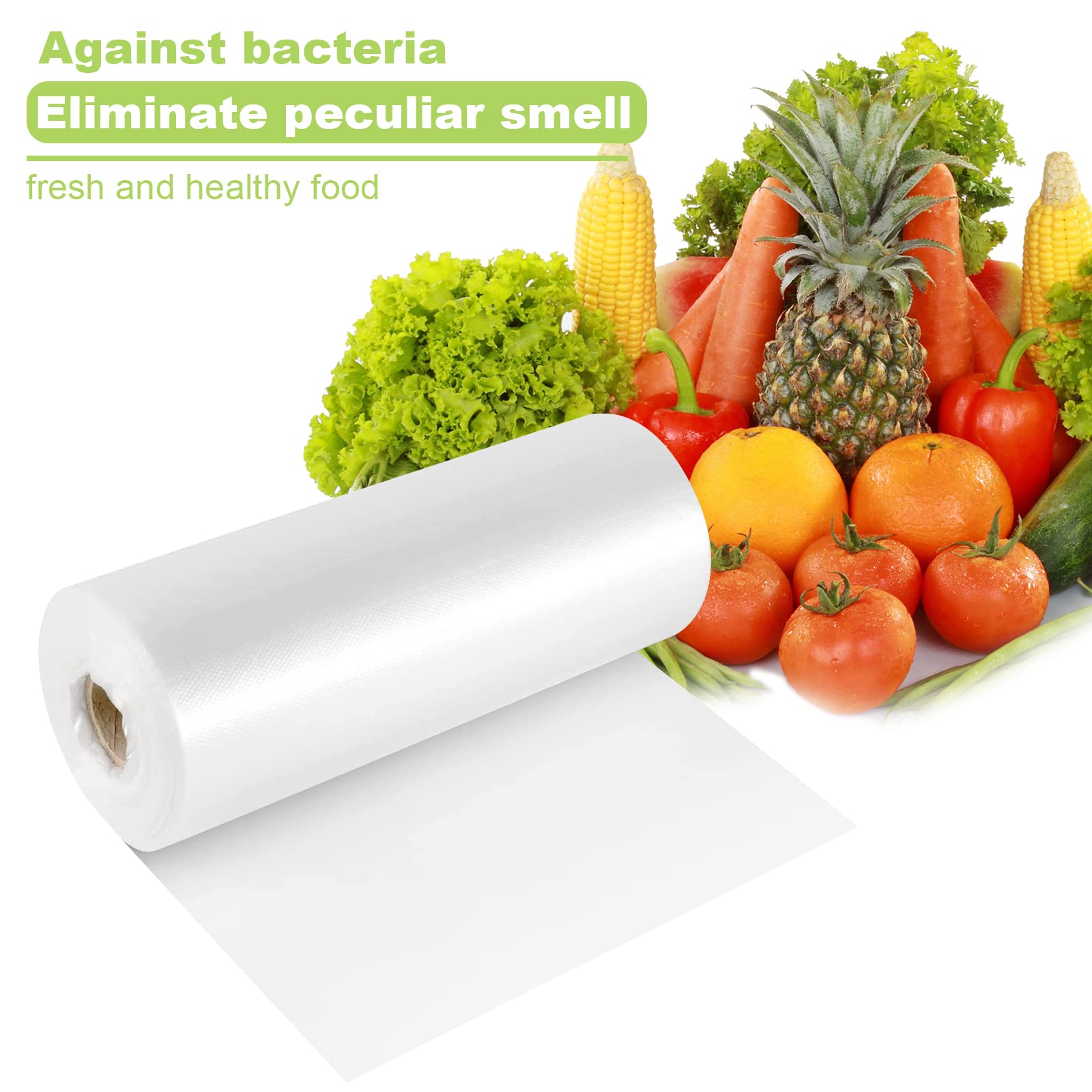 RyhamPaper Food Storage Bags  12 x 20 Plastic Produce Bag on a Roll Fruits  Vegetable  Bread  Food Storage Clear Bags (20 Rolls / 7000 Bags)