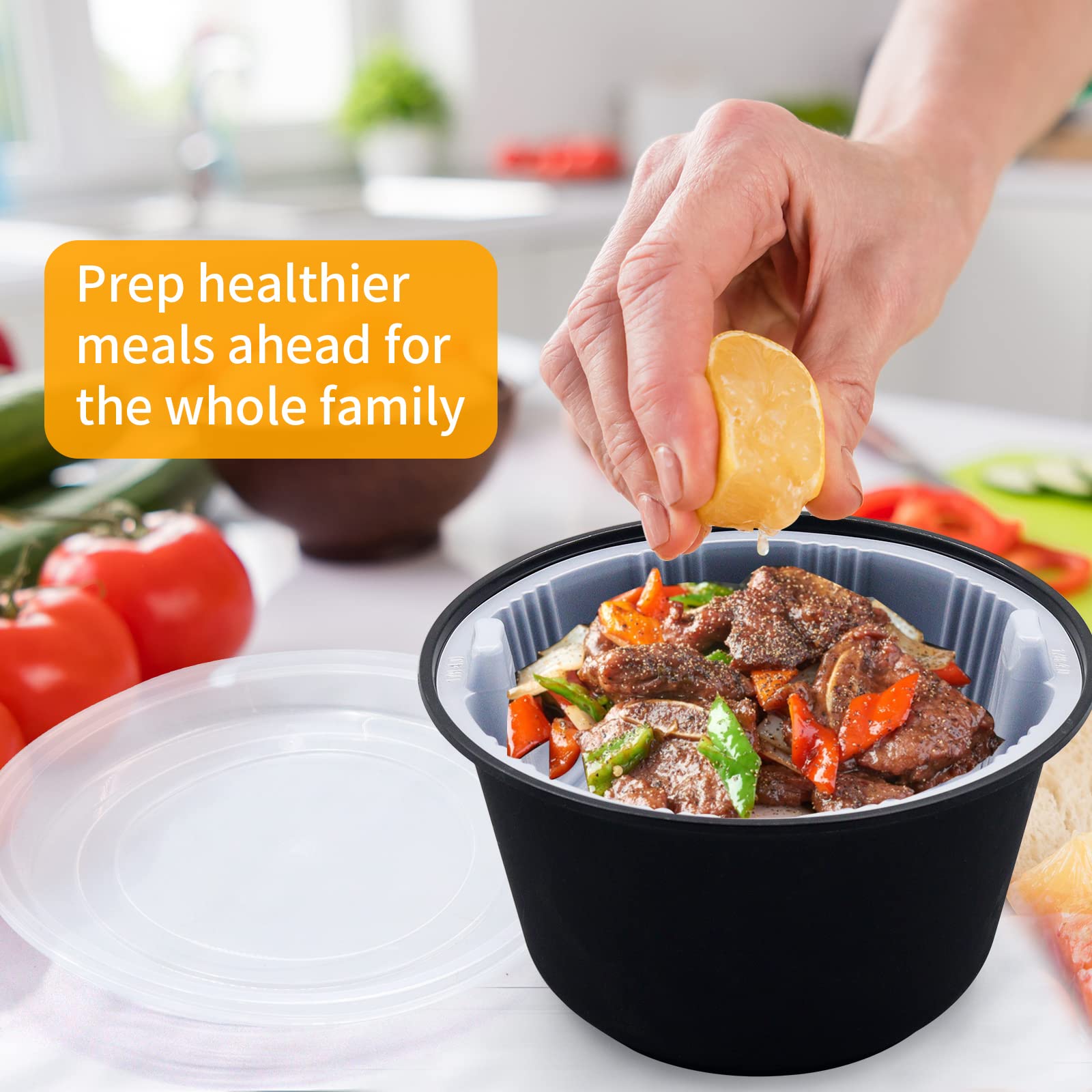 Popmisoler 150 Pcs Stackable Lunch Container,Lunch Containers With Compartments,Reusable Disposable Salad Lunch Containers For A