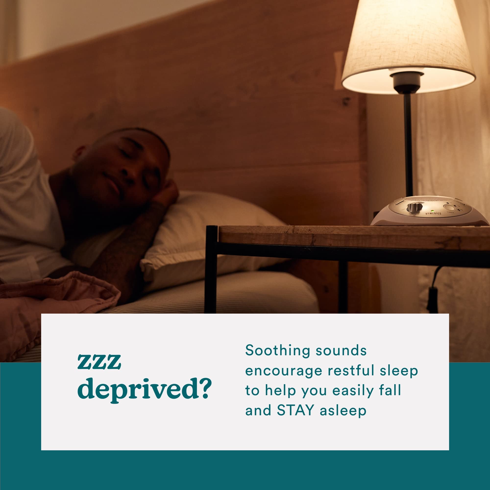 Homedics Soundsleep White Noise Sound Machine, Silver, Small Travel Sound Machine With 6 Relaxing Nature Sounds, Portable Sound