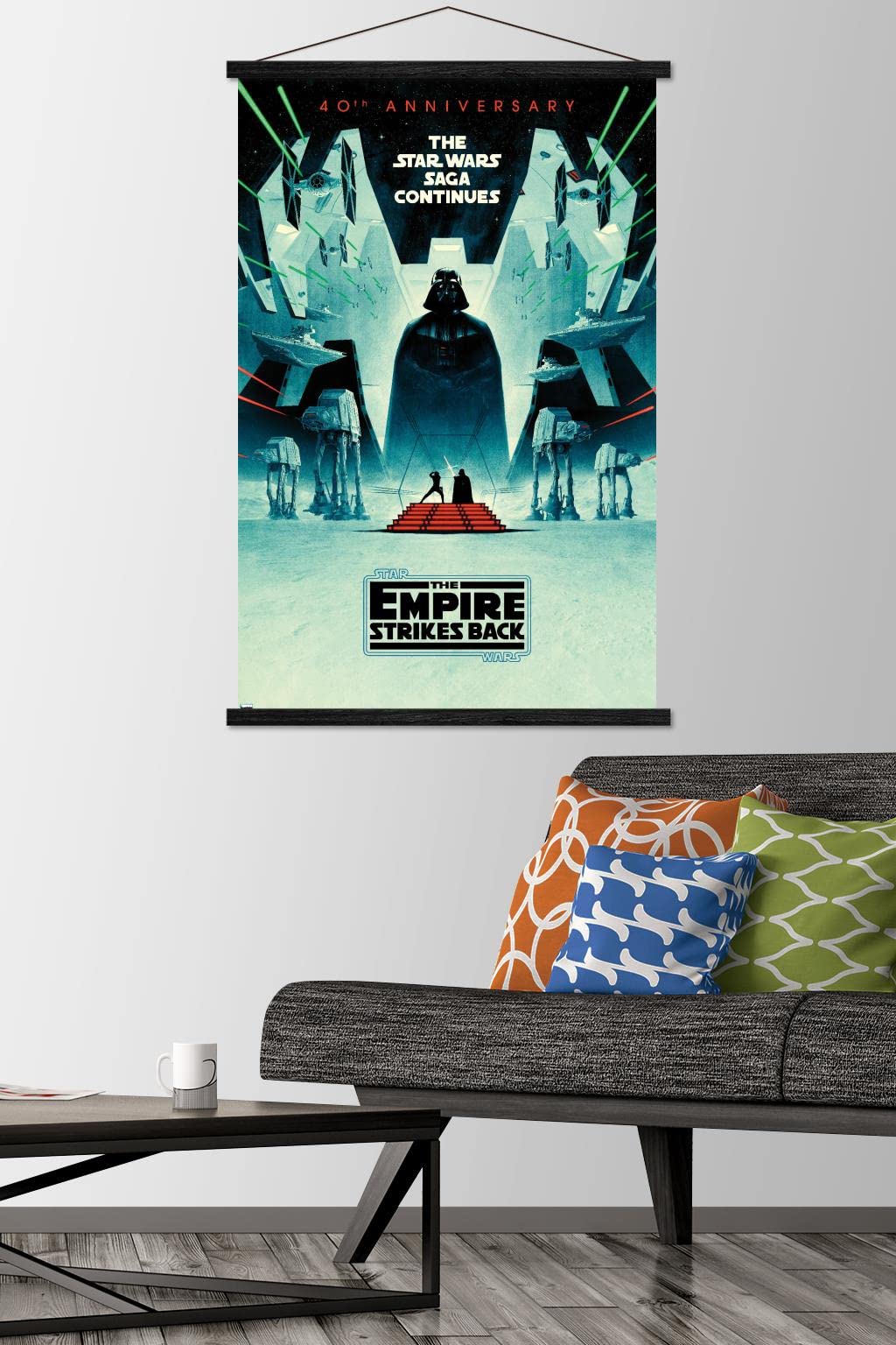 Trends International Star Wars: The Empire Strikes Back - 40Th Anniversary Wall Poster, 22.375'' X 34'', Premium Print And Black