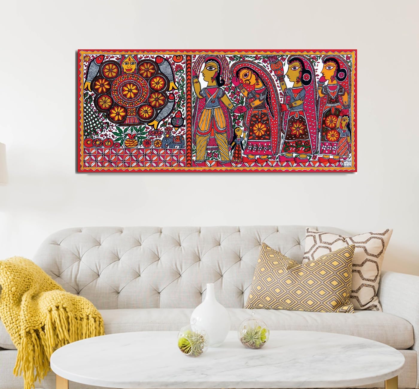 Pixelartz Canvas Paintings Madhubani Art Without Frame Modern Art Paintings For Home Decor Drawing Room Wall Paintings For Bedro