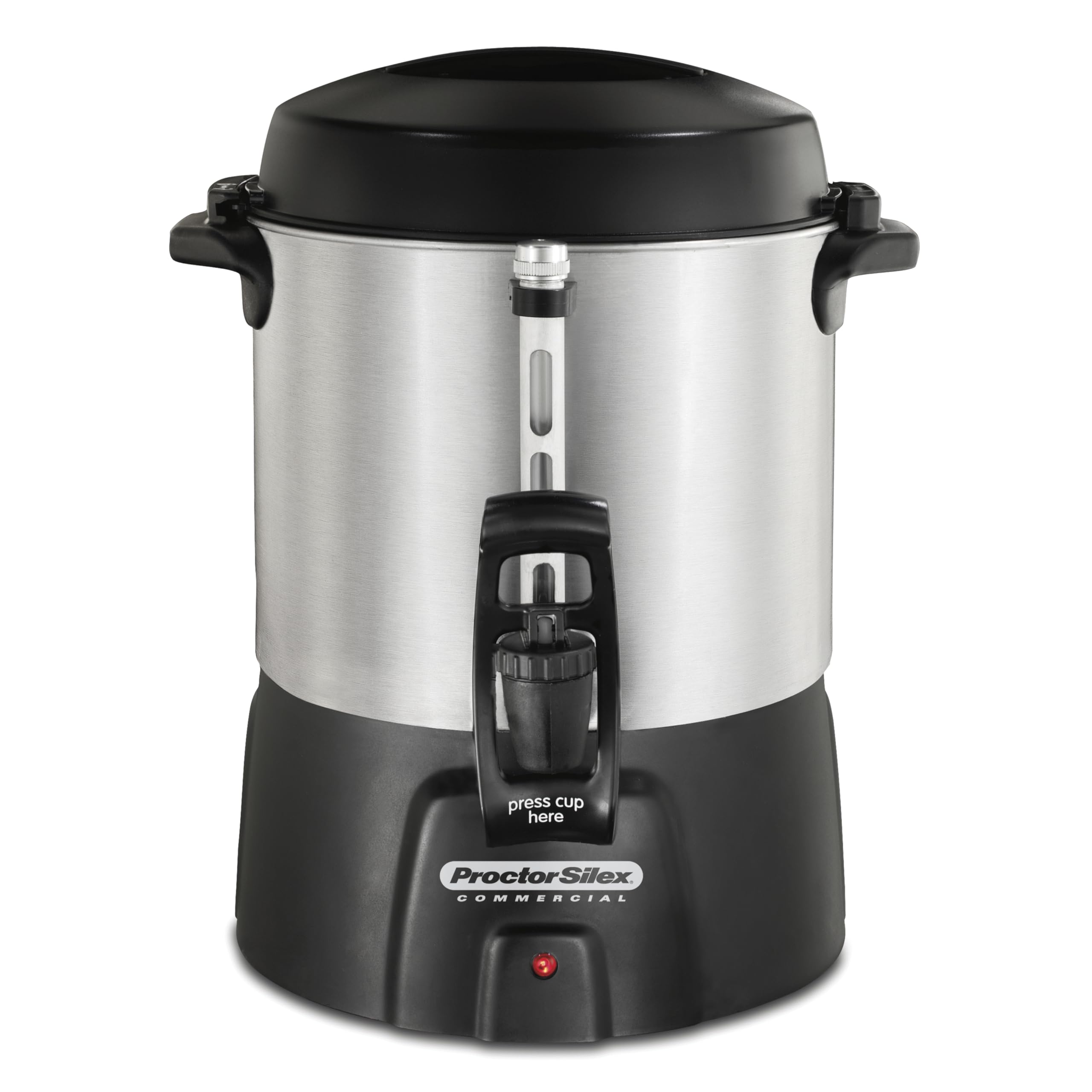 Proctor Silex Commercial 45040R Brushed Aluminum Coffee Urn, 40 Cup Capacity, Fast Brewing, One-Hand Dispensing, Dual Heaters, C