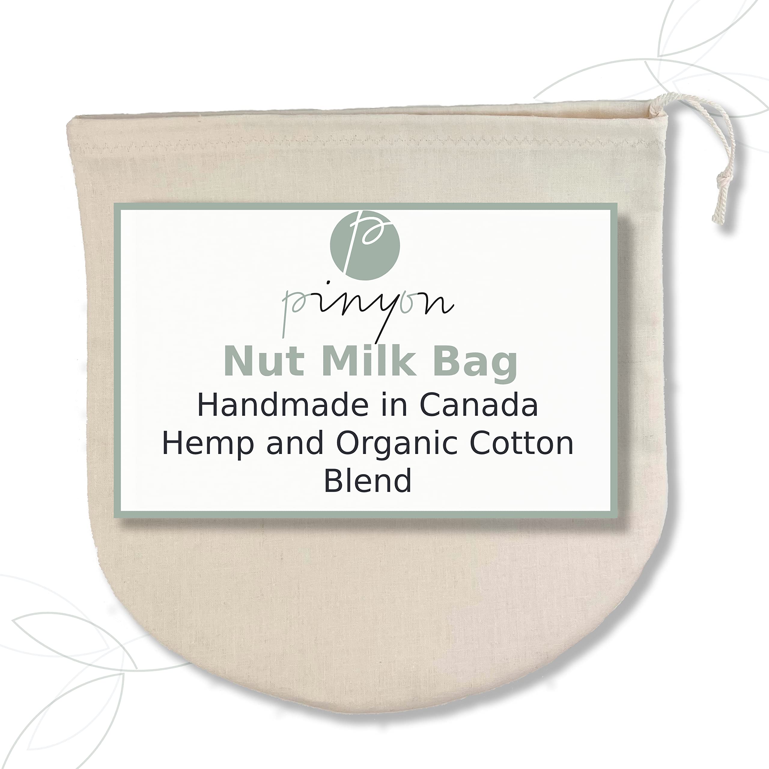 Organic Reusable Nut Milk Bag for straining almonds, cashews, oats, rice, hemp seeds and more, Cold Brew Coffee & Dry Bulk Food 