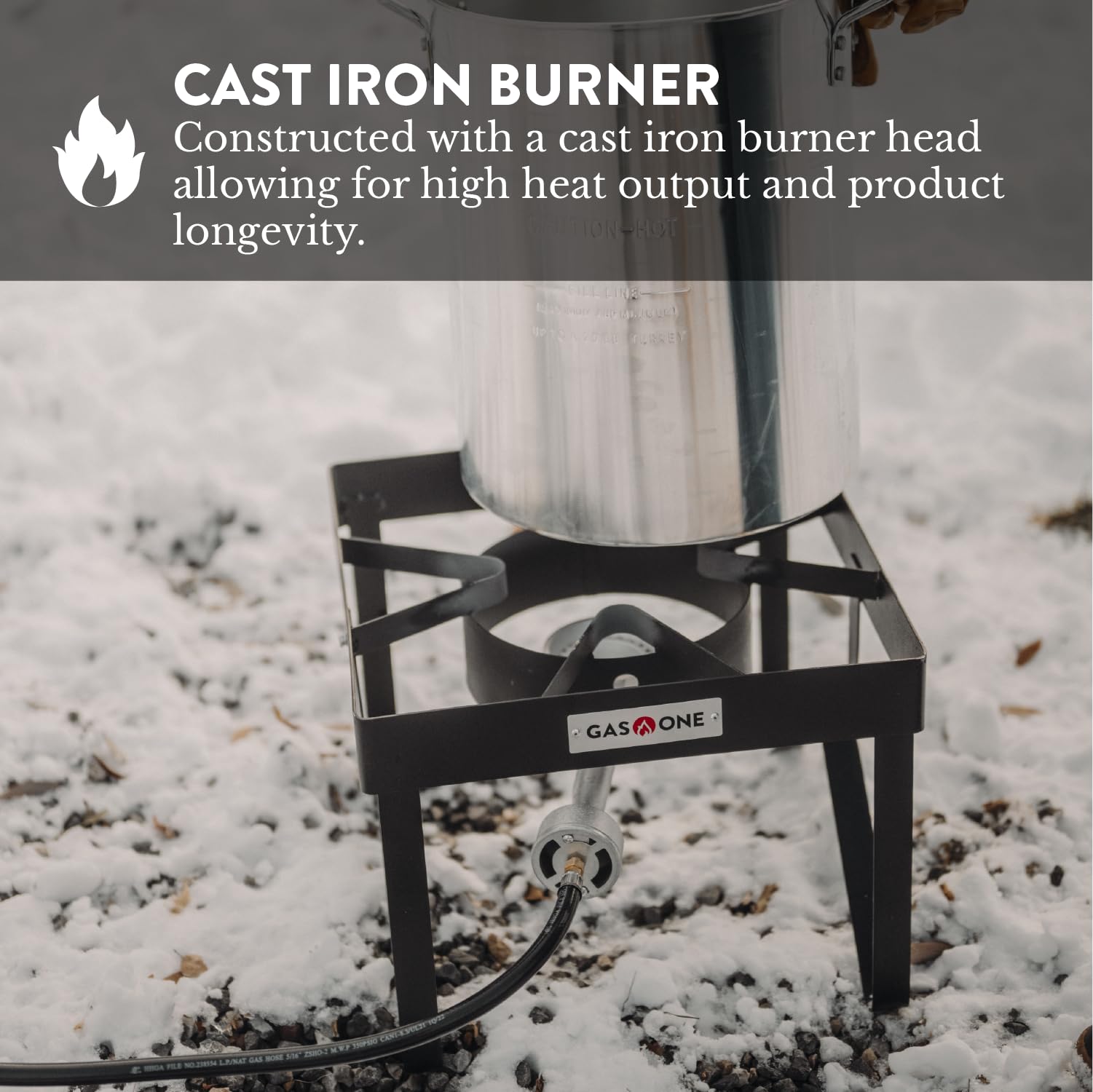 Gas One Turkey Fryer Propane Burner Complete Kit - Turkey Fry & Boil - With High Pressure Propane Regulator And Hose,Black