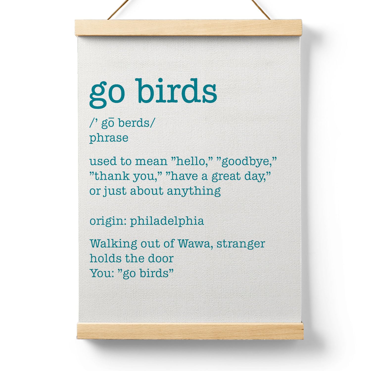 Ryeolo Football Go Birds Definition Wooden Poster Hanger Frame 12.5X17 Inch,Teal Go Birds Poster Hanger Frame,Motivational Woode