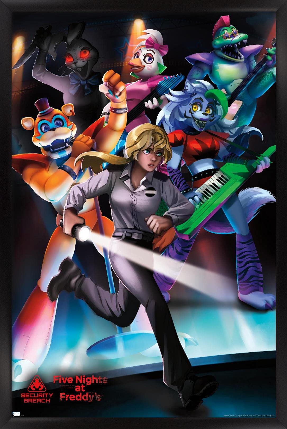 Trends International Five Nights At Freddy'S: Security Breach - Group Wall Poster, 22.375'' X 34'', Black Framed Version