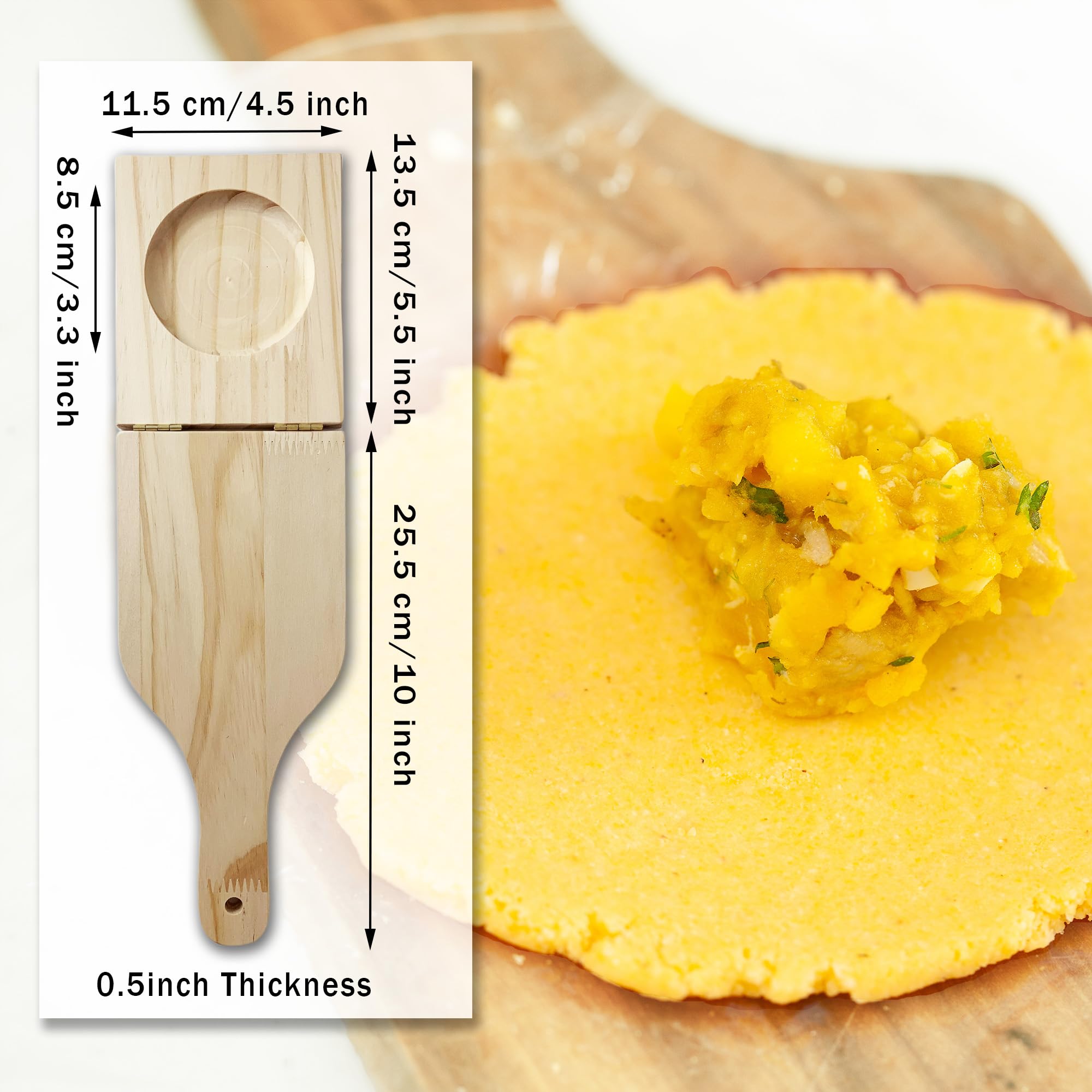 Tostones Plantain Press Wooden Tostonera Para Platanos Fried Banana Masher For 3.3'' Tostones And Stuffed Plantains, 10.5''X4.5'