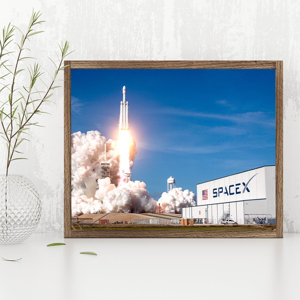 Astronomy Poster - Spacex Rocket Launch V2-11X14 Unframed Art Print - Vintage Posters For Dark Academia, Space Poster For Astron