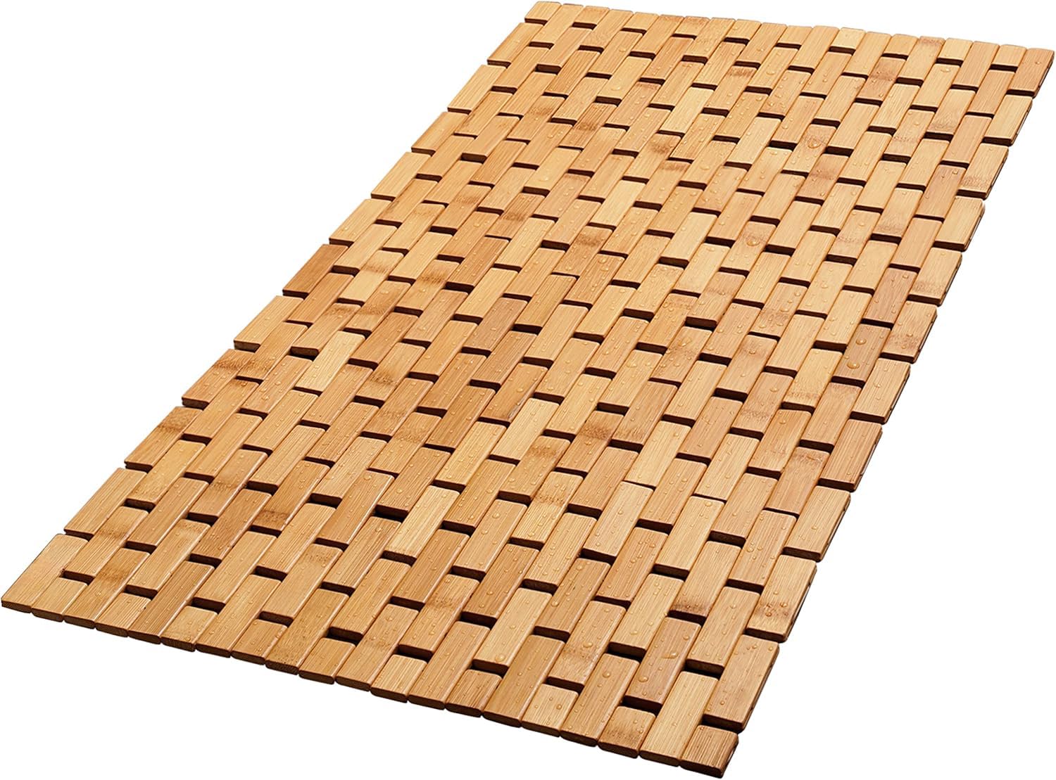 Bamboo Bath Mat for Bathroom - Large, 34 x 18 x 0.4 Inches [LxWxH] Foldable Wood Bathmat, Accessories and Decor for Bathroom Sau
