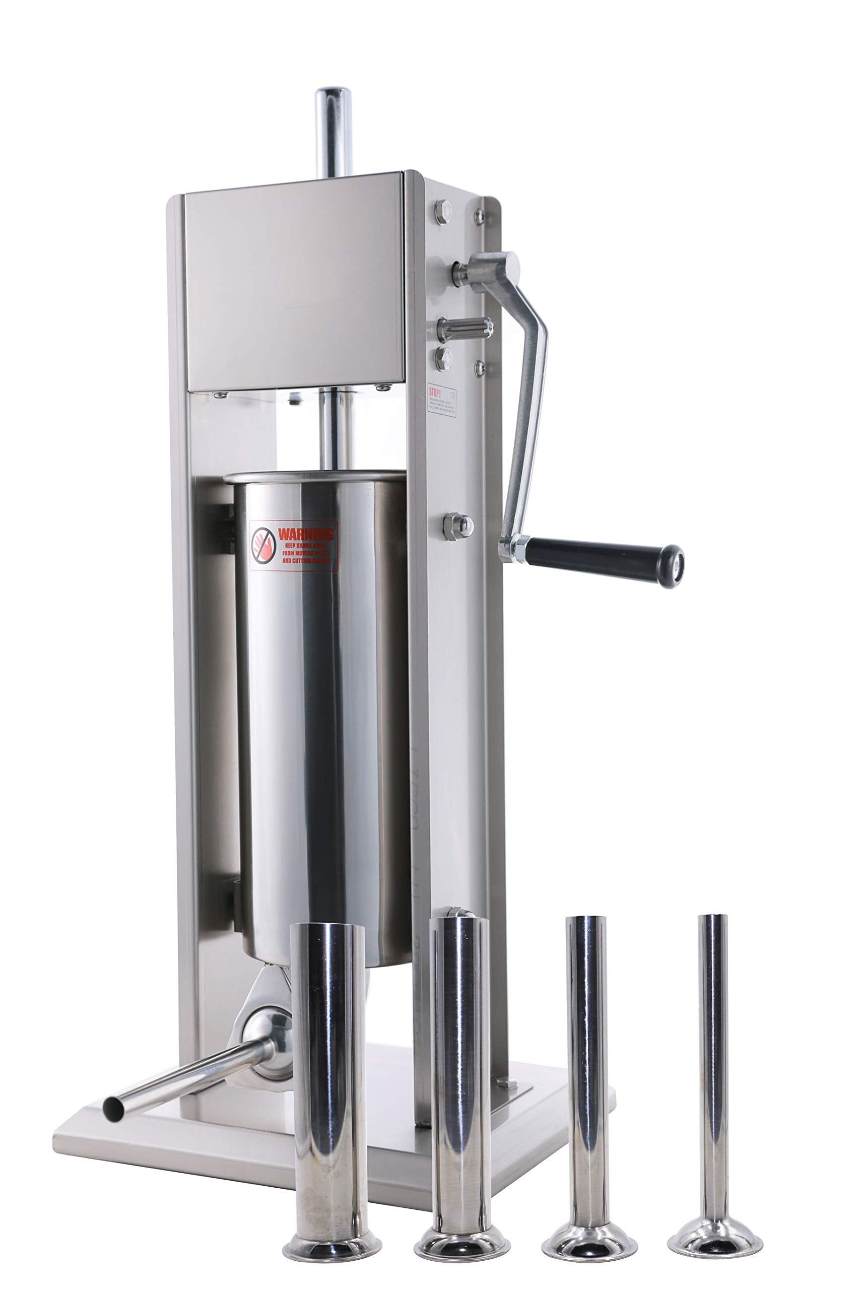 Clivia Stainless Steel Vertical Sausage Stuffer ,Sliver,Dual Speed, Easy Clean Up Sausage Maker (11Lb/5L)