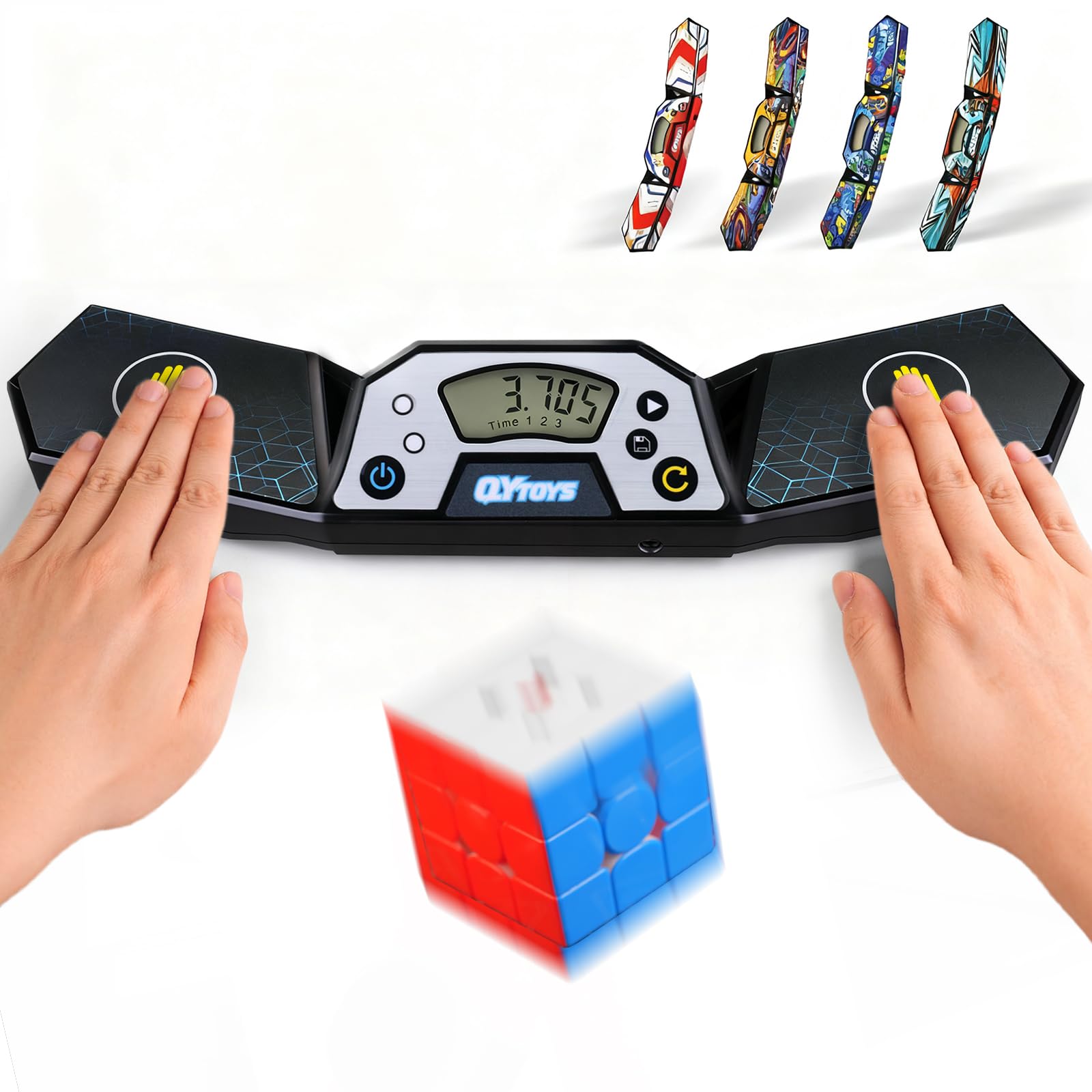 LogicTwist Professional Speed Cube Timer,Touch Control Timer with Display,Cube Race Stack Competition a Great Gift for Boys and 