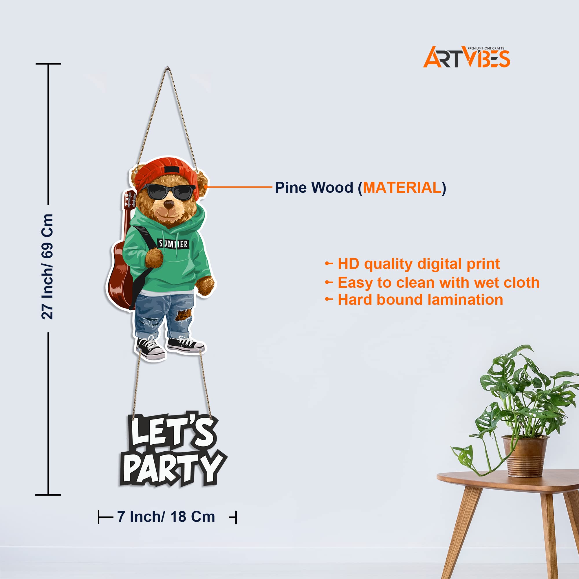 Artvibes Wall Hanging with Quotes for Homedecore|Livingroom|Bedroom(WH_5719N)( Multi 19)