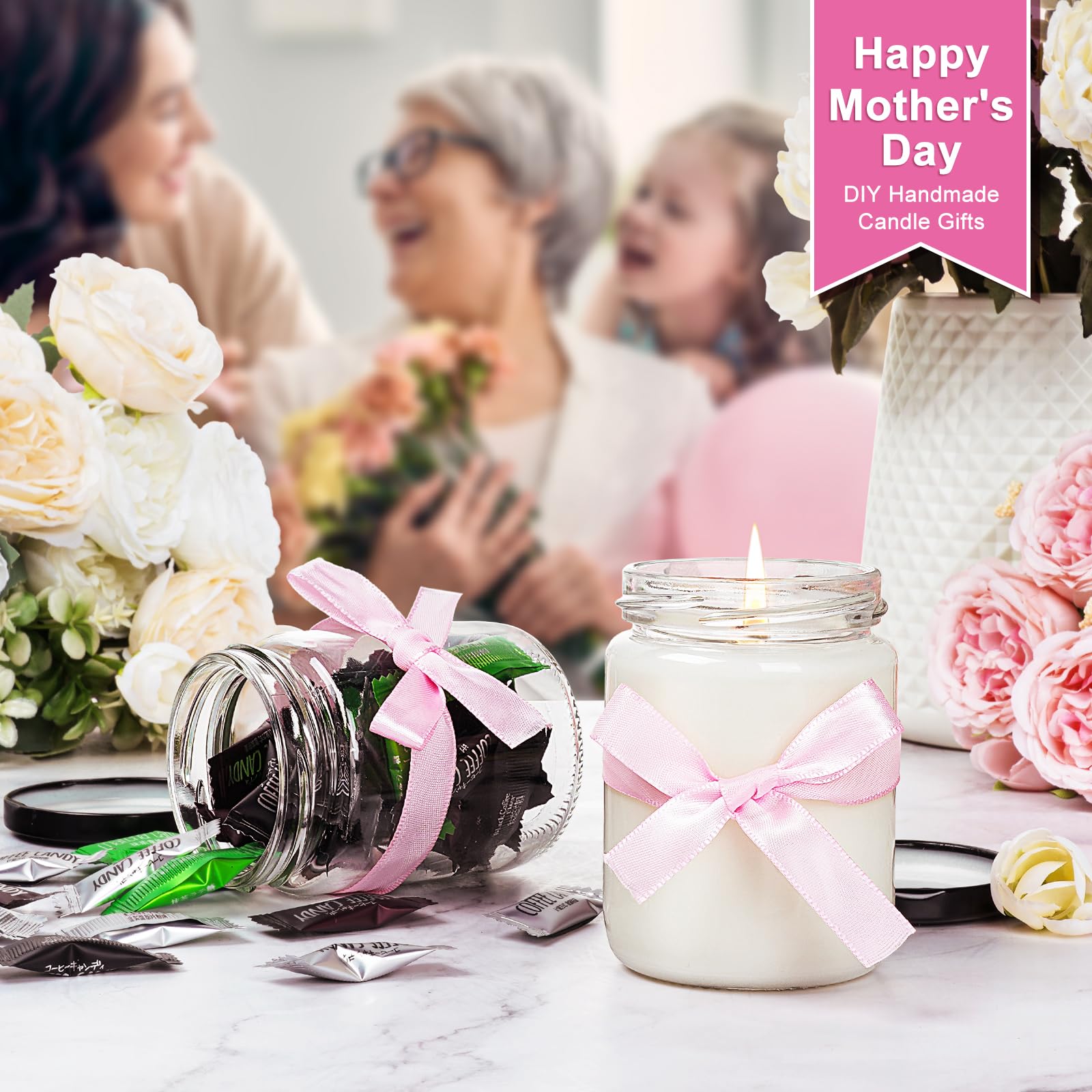 Folinstall 8 oz Small Glass Jars with Airtight Lids  20 Pcs Empty Candle Jars for Candle Making  Glass Food Storage Jars for Spices  Honey  Jam  Candy  Cookies  Pudding  Yogurt  Dessert