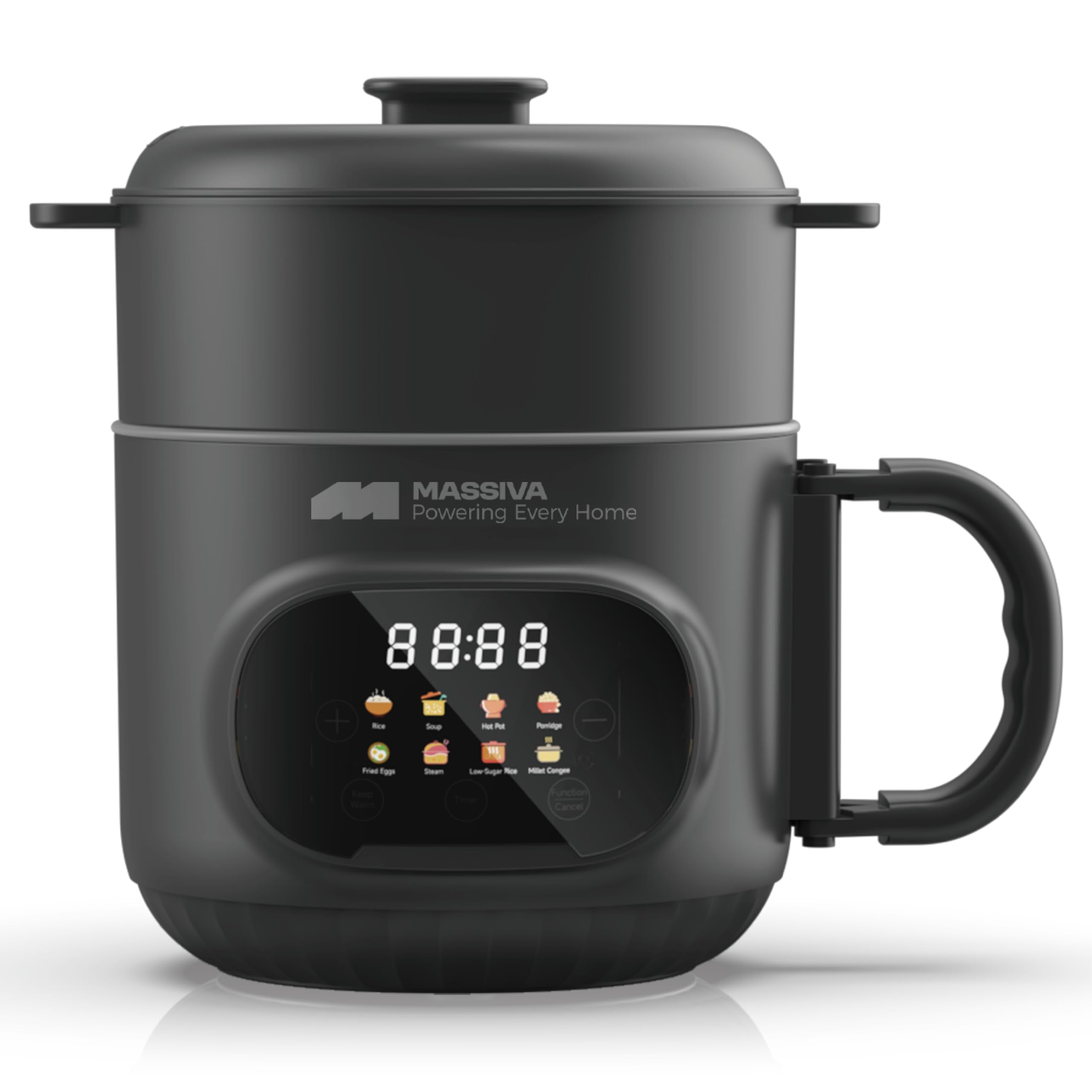 Massiva 8-In-1 Multi Purpose Electric Kettle With Steamer: Smart Led Presets Electric Pot, 1.6L Ceramic Non-Stick Inner Pot, 600