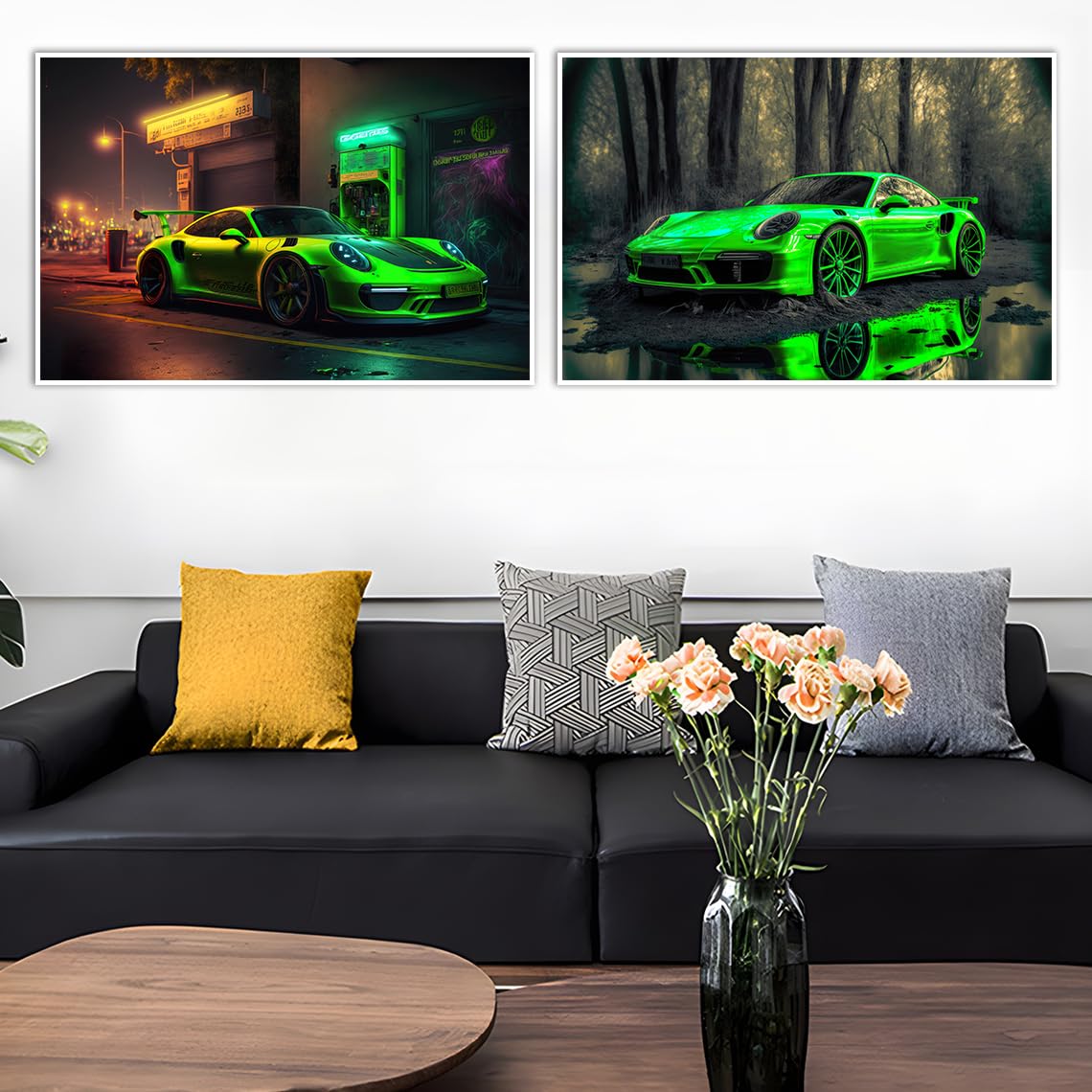 Vejia Car Poster Canvas Wall Art 911 Gt Turbo Posters For Men Bedroom Aesthetics Decor (12X18, Unframed 02)