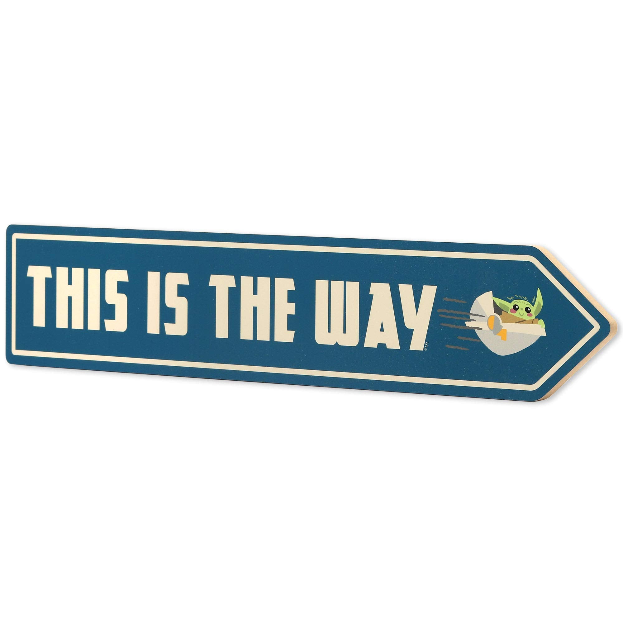 Disney Star Wars: The Mandalorian Baby Yoda Arrow - This Is The Way - Baby Yoda Wall Decor Featuring Grogu, The Child