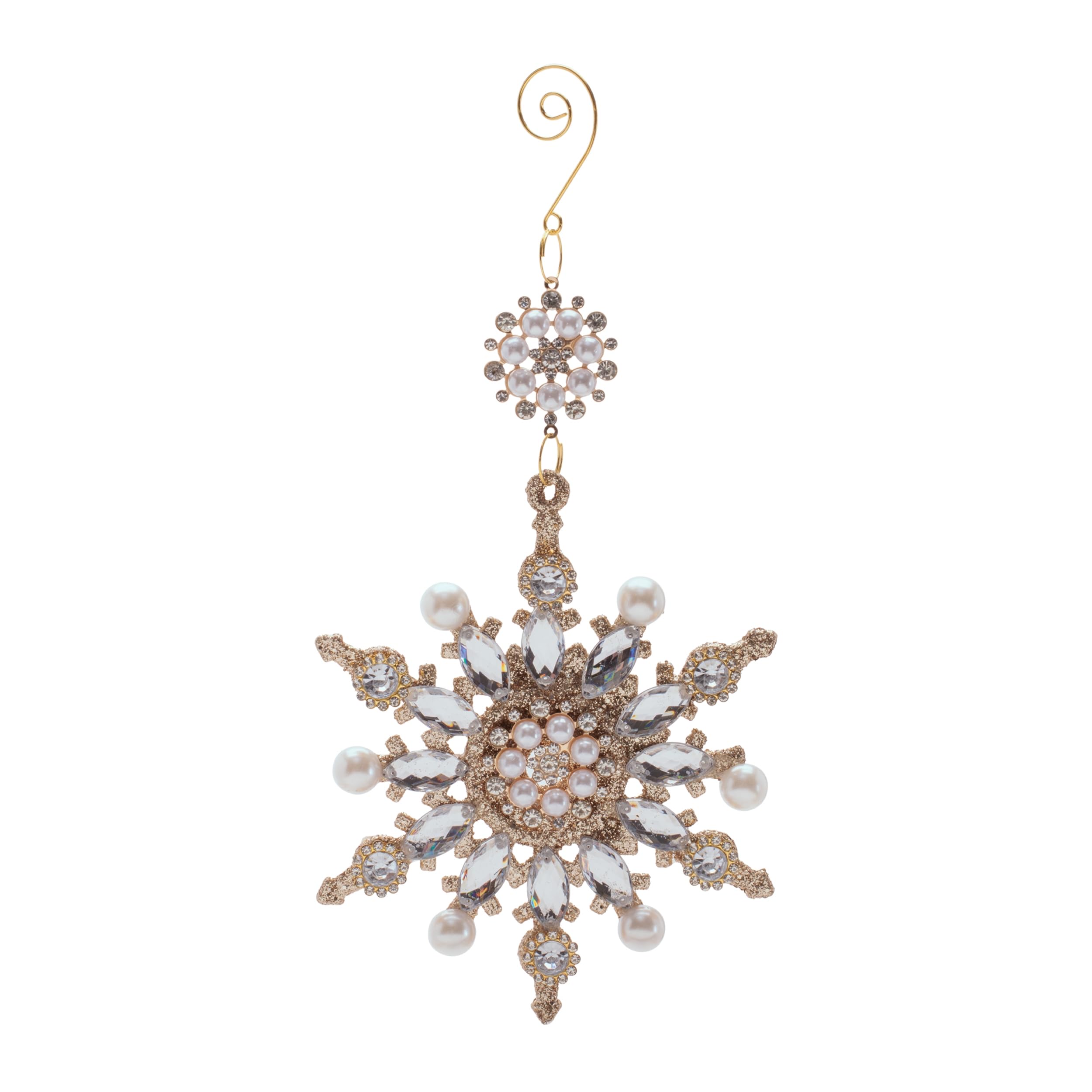 Pearl and Jewel Snowflake Ornament (Set of 12) 10H Plastic/Wire