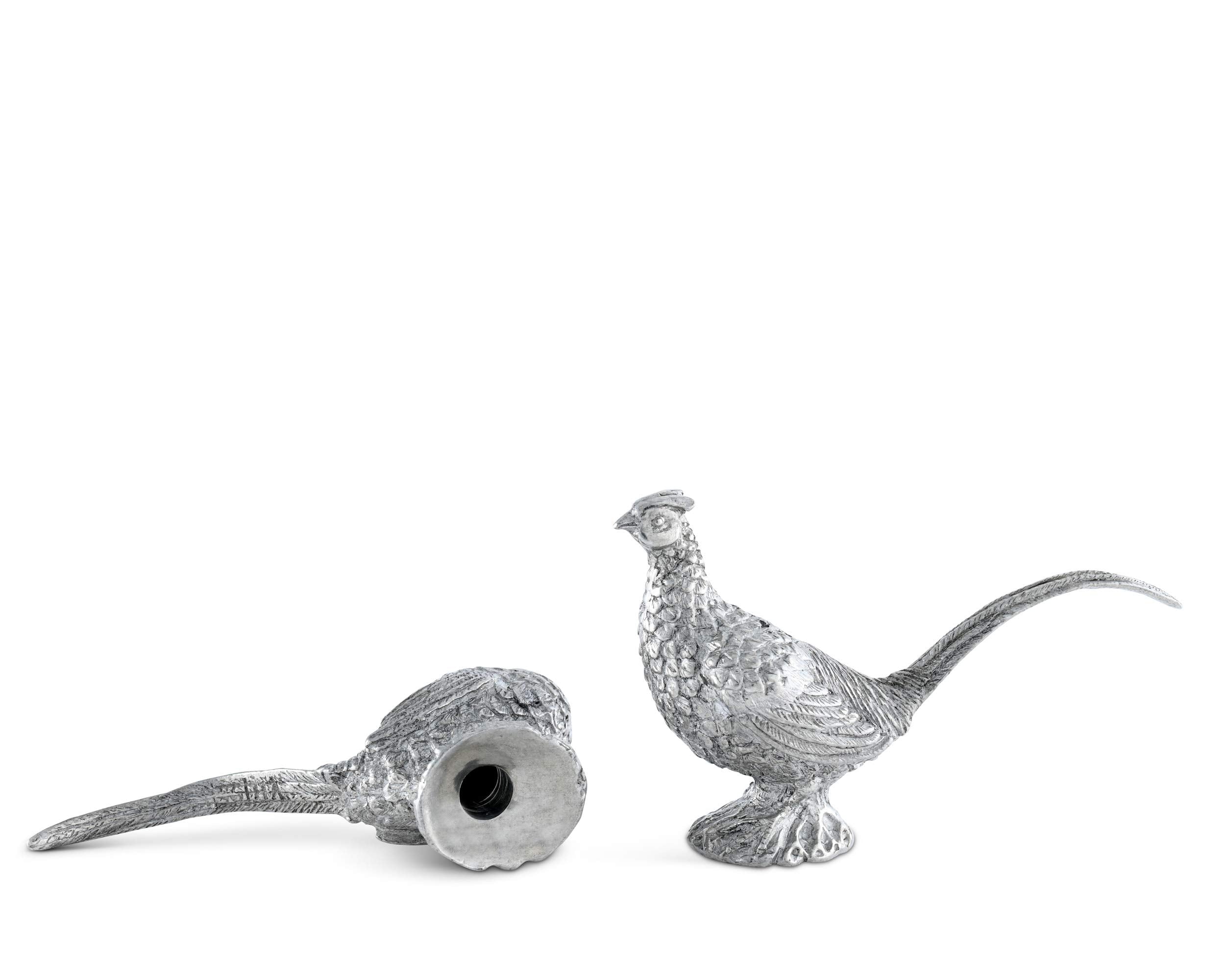 Vagabond House Pewter Pheasants Salt And Pepper Shaker Set Woodland Table D  Cor S/P Shaker 2 Inch Tall