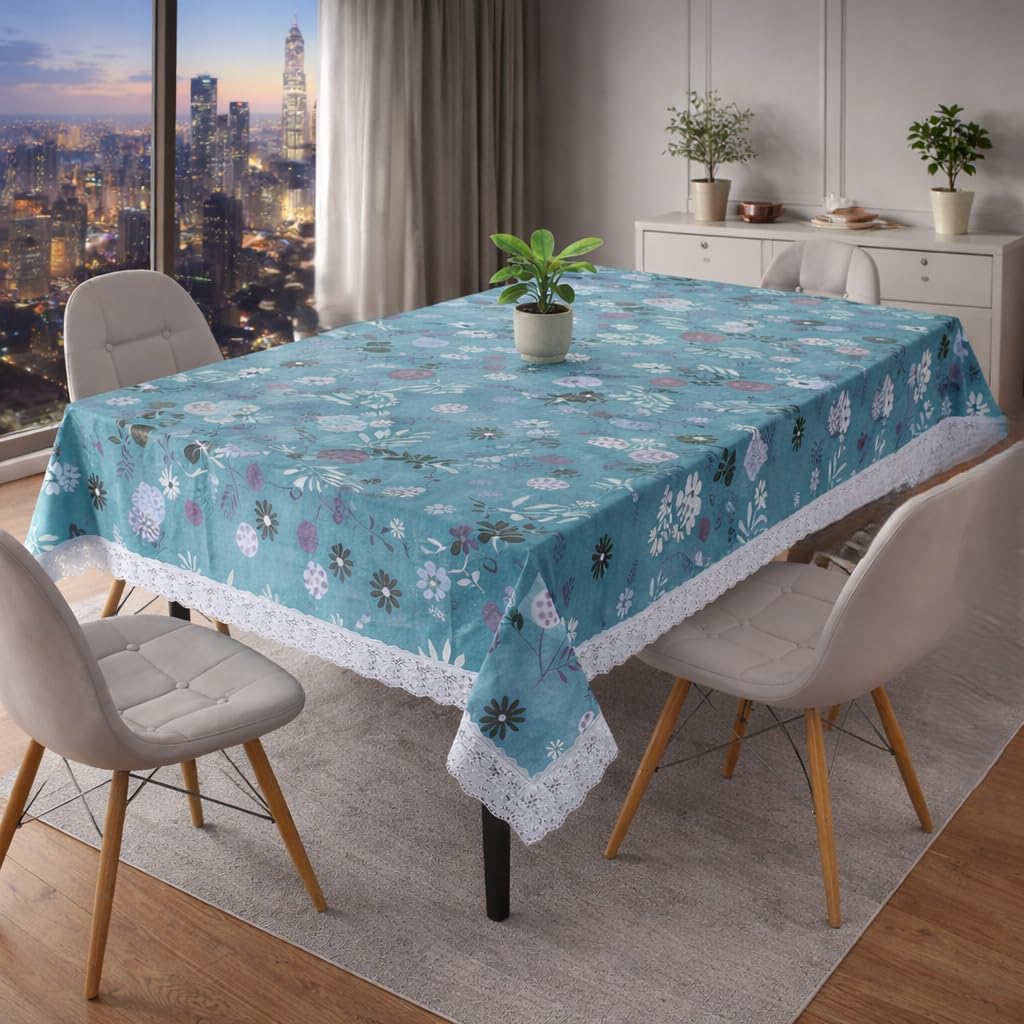 THE LIONS SHARE 24 Seater PVC Table Cover; Beige & Brown Squares; Anti Slip; 40x60 Inches; 4 Seater Center Table Cover. Tls03