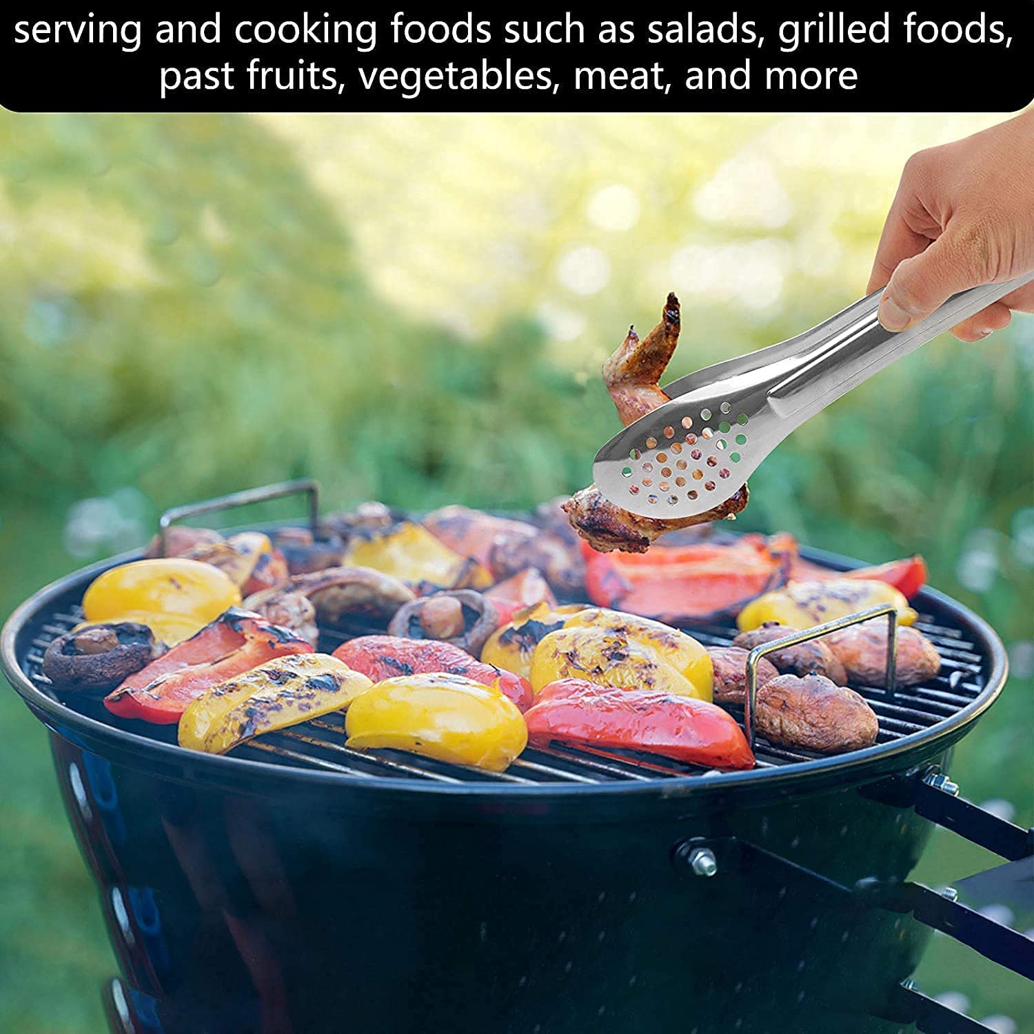 4 Pack Buffet Tongs, Stainless Steel Serving Tongs Metal Small Tongs Serving Utensils