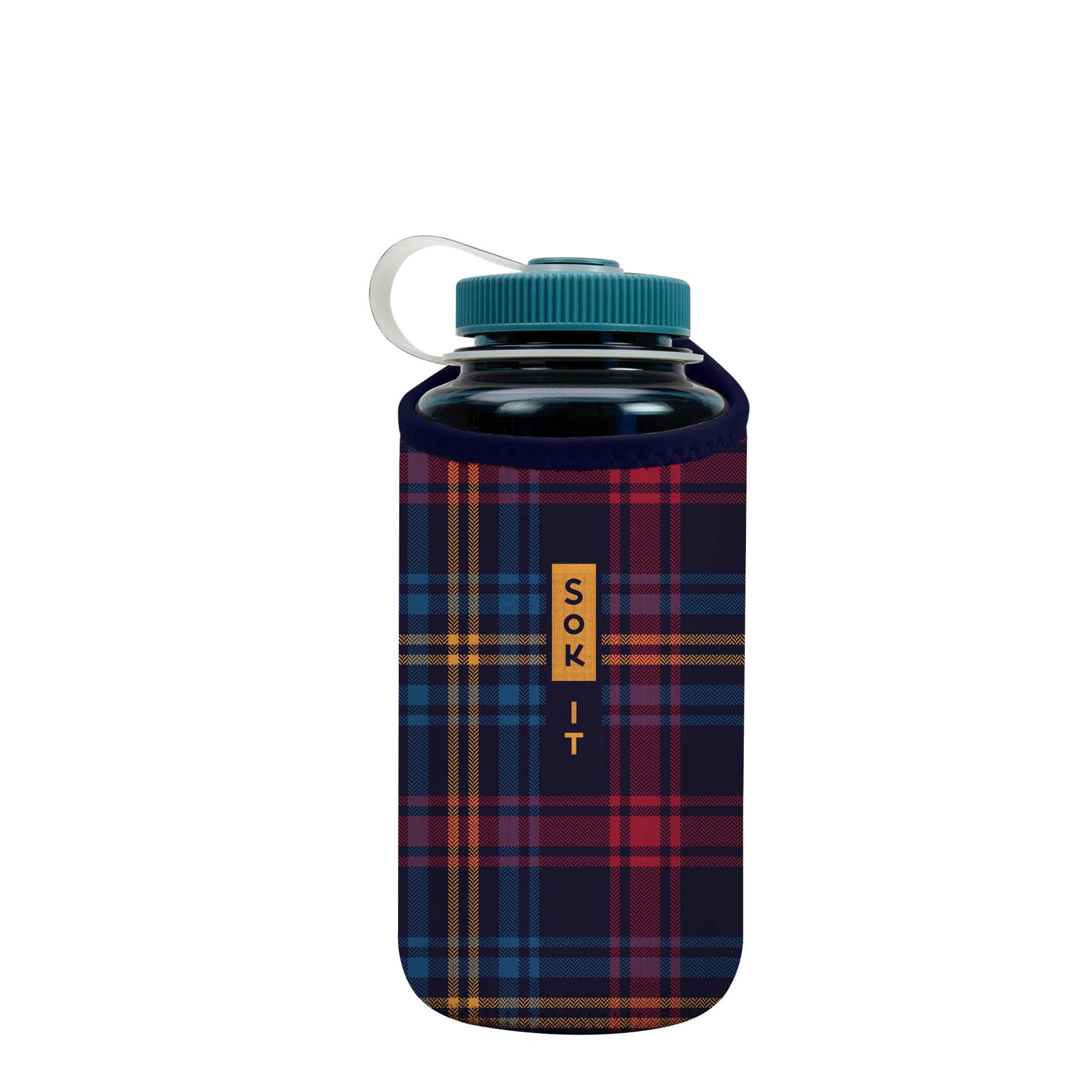 Sok It BotlSok Water Bottle Sleeve Insulated Neoprene Cover (Tartan Royale, Fits 32oz Nalgene)