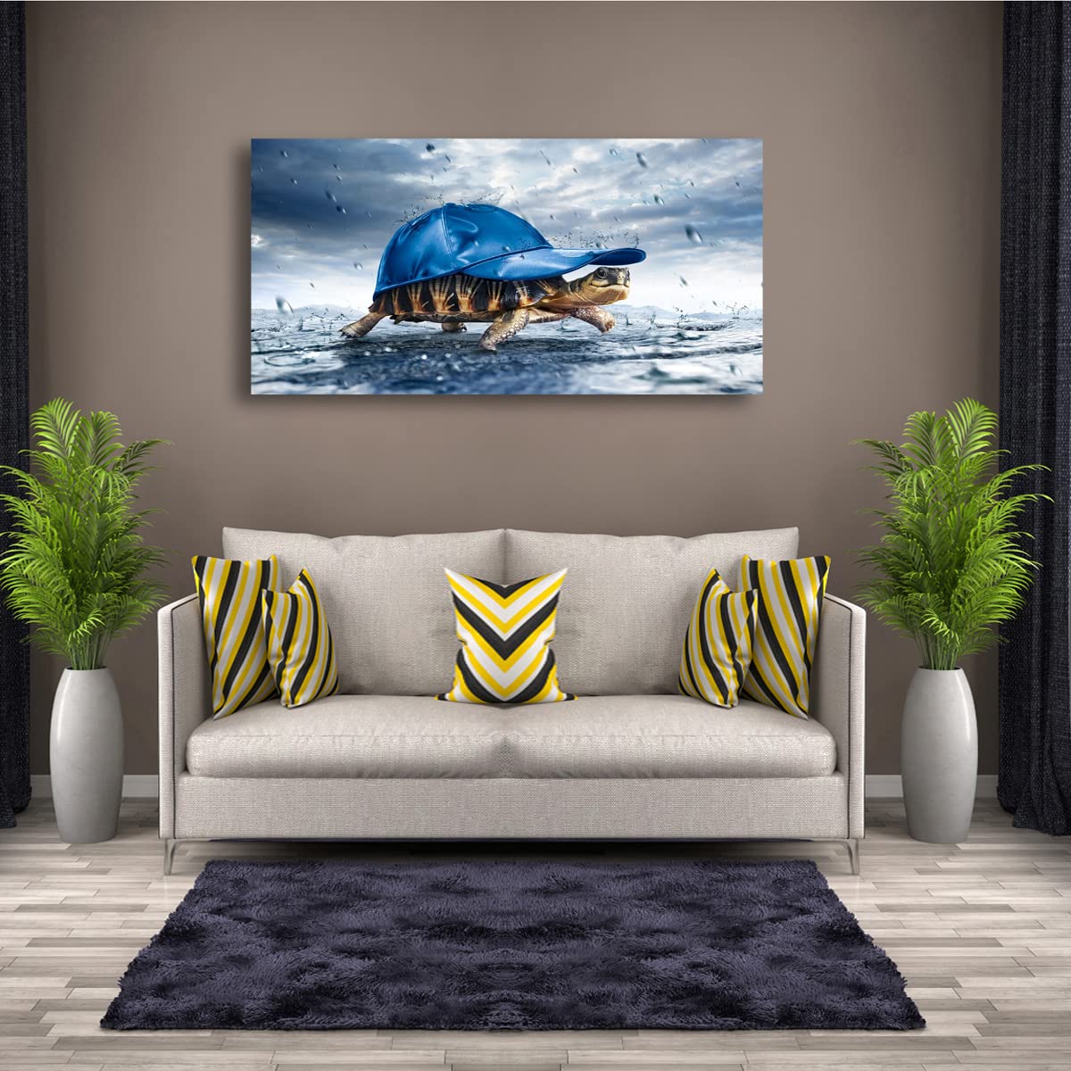 Lovely Sea Turtle Picture Canvas Wall Art for Bathroom Decor Animal Canvas Print Paintings Artwork for Living Room Home Office Kitchen Wall Decoration Stretched 20x40 inches Framed?eady to Hang