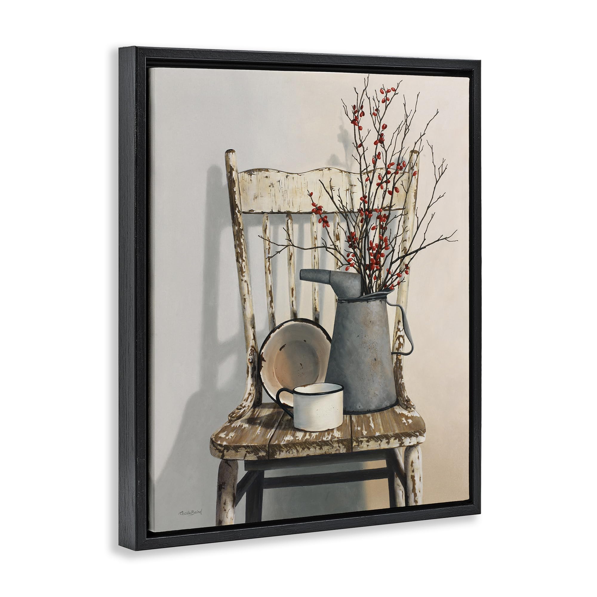 Stupell Industries Vintage Rustic Things Neutral Painting Framed Floater Canvas Wall Art Design By Cecile Baird