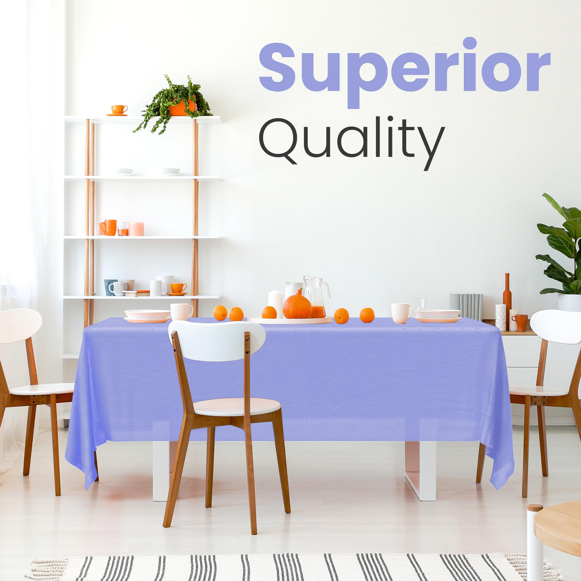 14 Pack Premium Lavender Plastic Tablecloth - 54 X 108 In. Disposable Rectangle Plastic Table Cloth - Decorative Rectangle Table