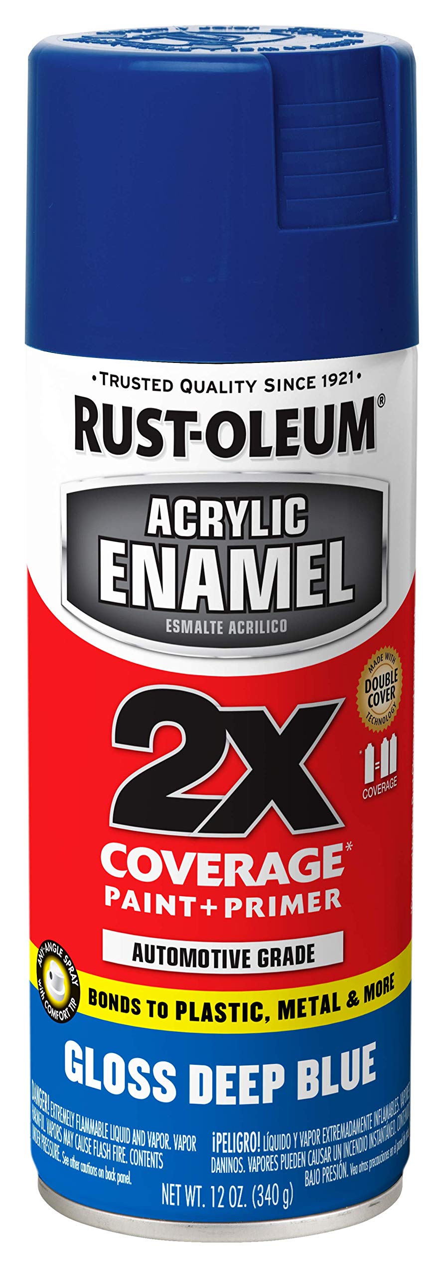 Rust-Oleum 271942 Acrylic Enamel 2X Spray Paint, 12 Oz, Gloss Deep Blue