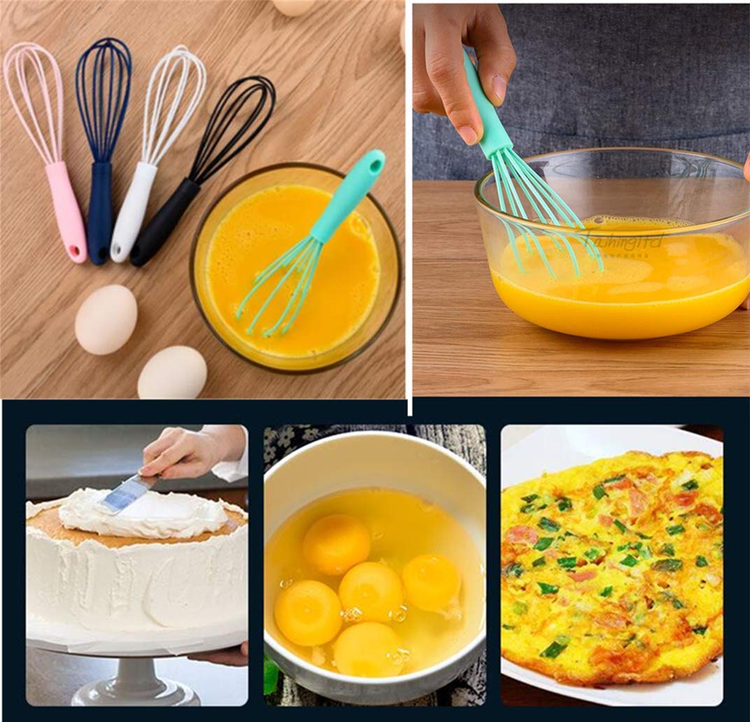 Lapxsnzd Silicone Whisk -5 Pcs Colorful Kitchen Mini Silicone Whisks,Whisk Set Egg Beater For Blending Whisking Beating Stirring