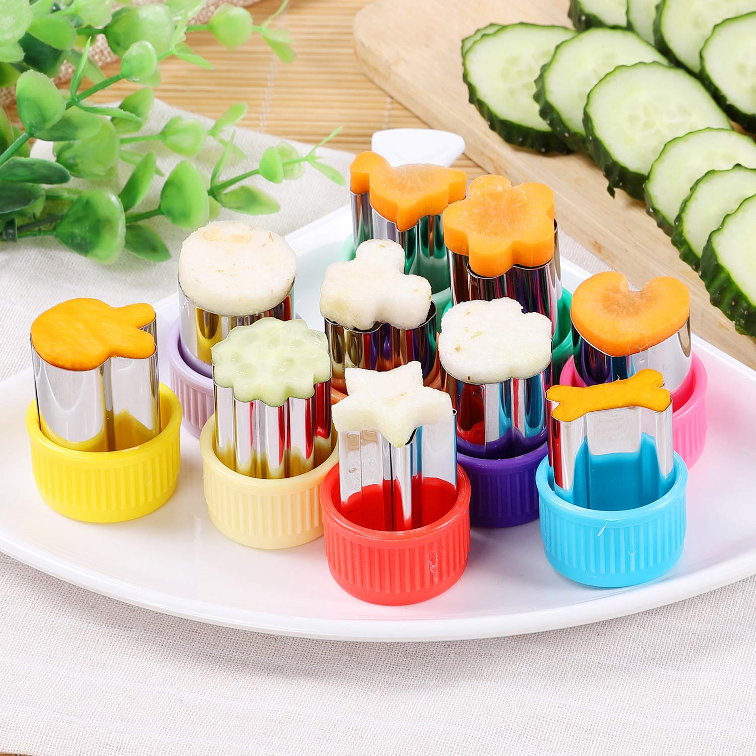 12 Pcs Mini Cookie Cutters Vegetable Cutter Shapes Sets Fruit Stamps Mold