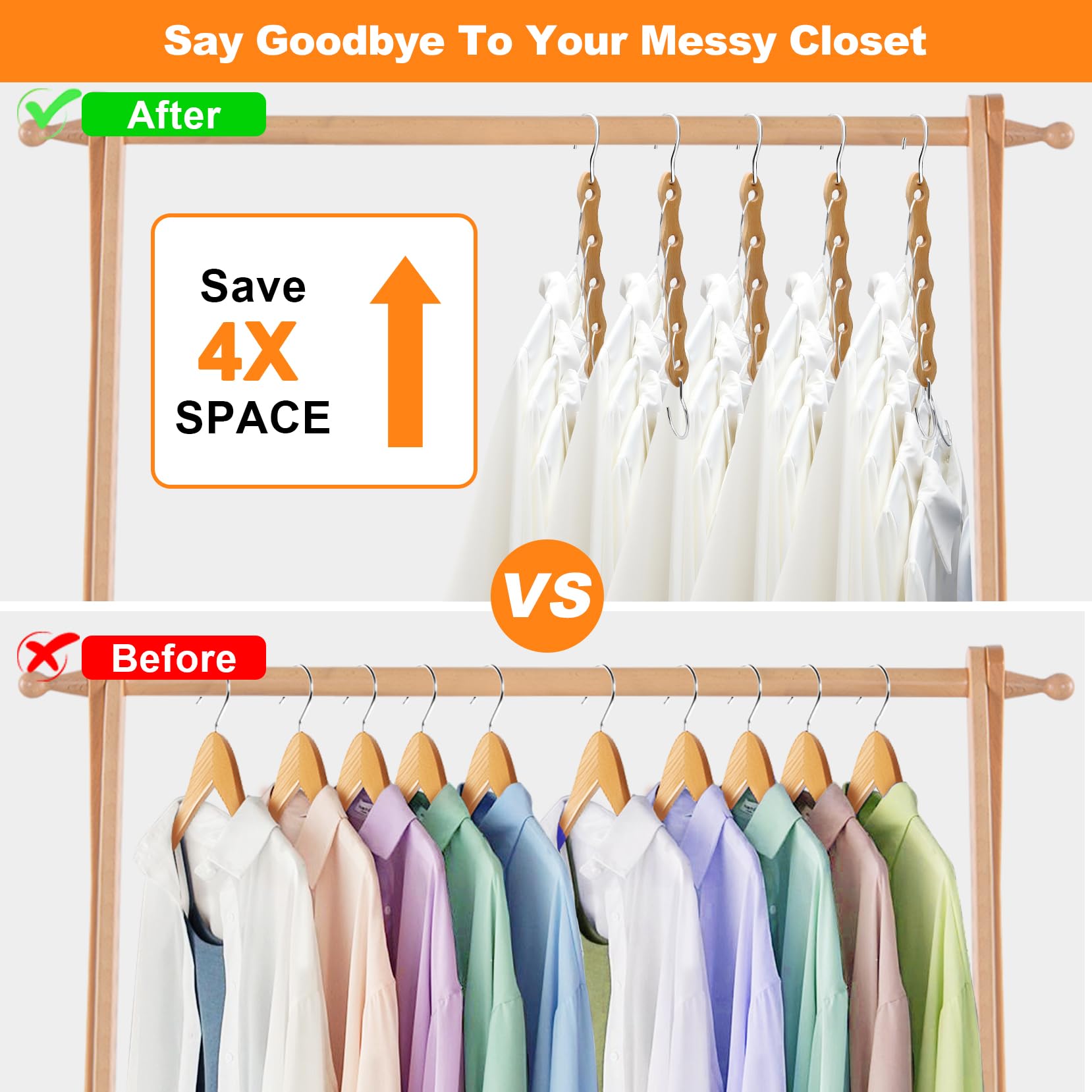 Heyhouse Closet Organizers And Storage,College Dorm Room Essentials,Multifunctional Closet Organizer Magic Space Saving Hangers
