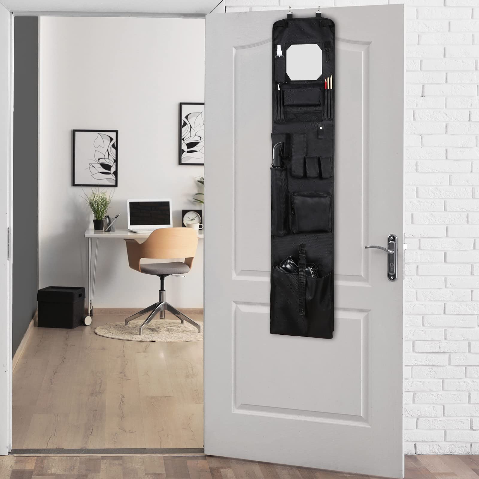 Woanger Police Style Hanging Closet 52 X 11 Inches Door Organizer Locker Shelf Hanging Locker Organizer With Mirror For Police S