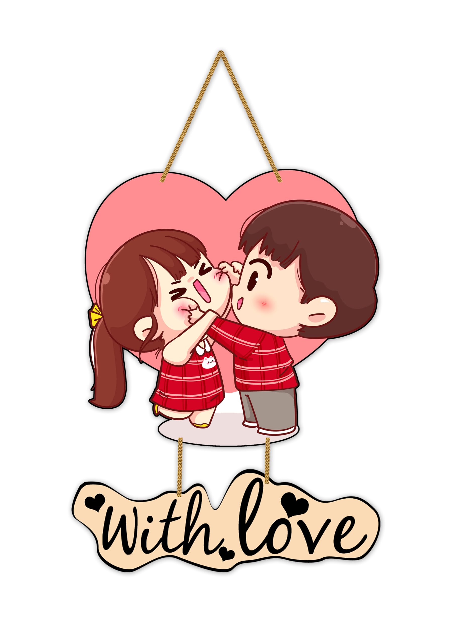 Shri Kanth Art Wooden Valentine Wall Hanging |Wall Hanger for HomeDecor Item | Wall Art With Love | Home Decor Couple Wall Art I