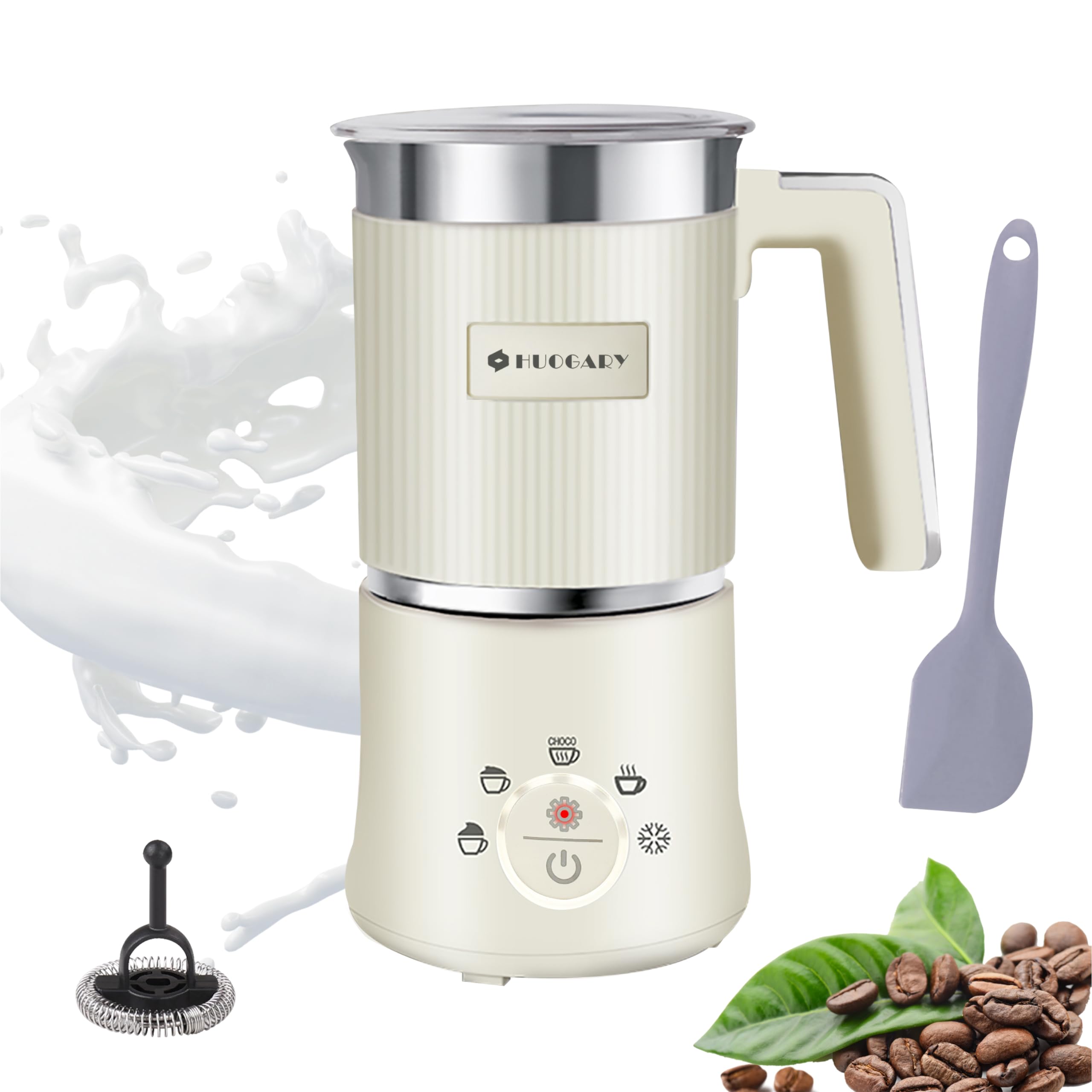 Huogary 5-In-1 Detachable Milk Frother Electric Milk Frother And Steamer Automatic Milk Foamer Frother Hot And Cold Foam Hot Cho