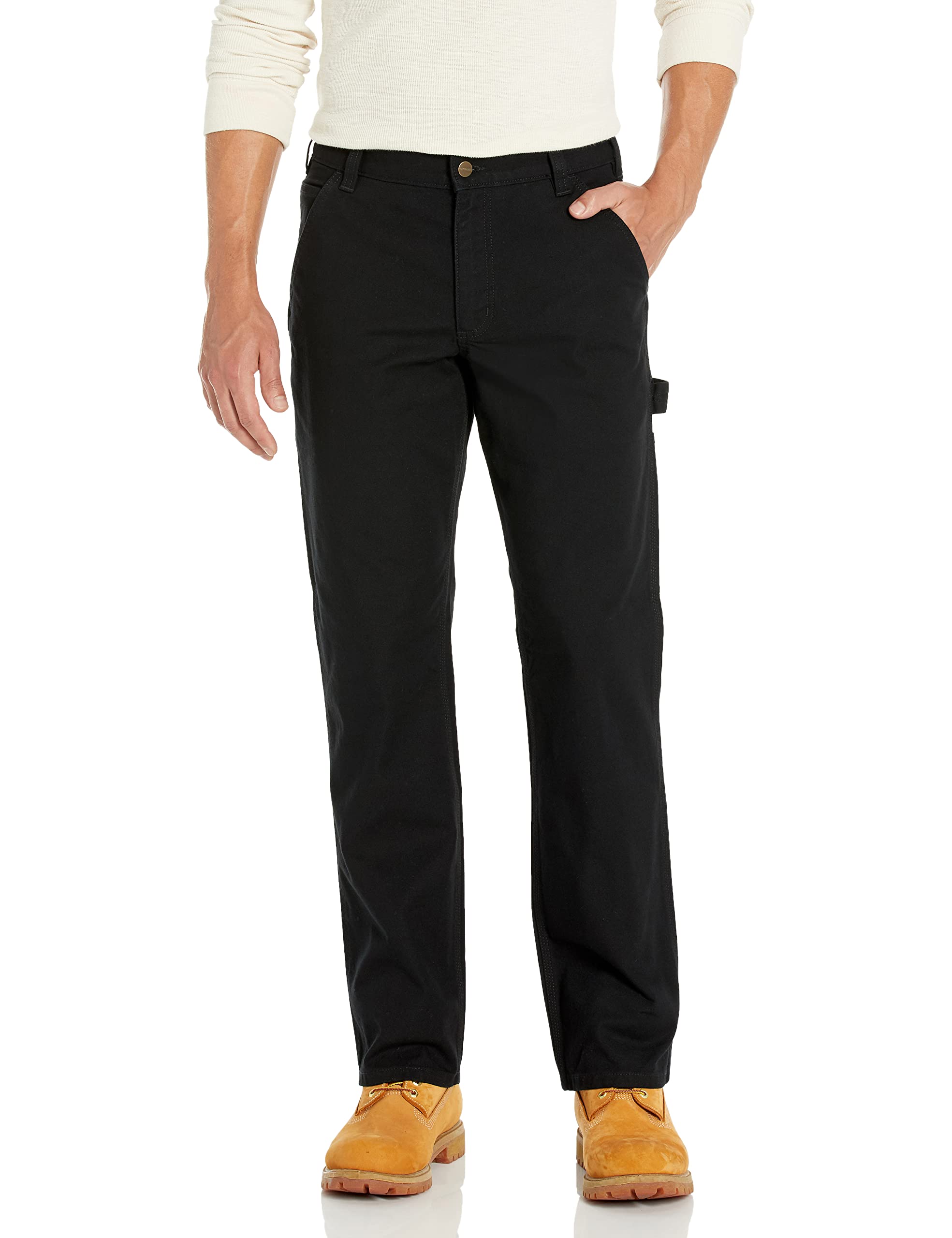 Carhartt Mens Rugged Flex Relaxed Fit Duck Utility Work Pant, Black, 35 X 30