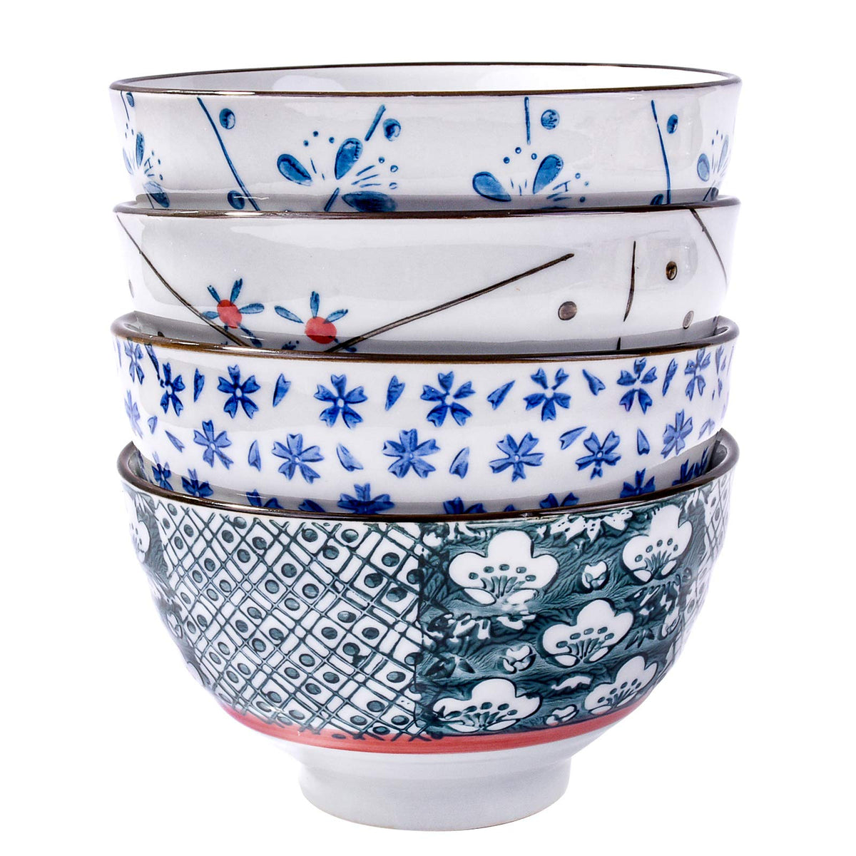 Japanese Ceramic Rice Bowls Set, Soup Bowls For Rice Soup Salad Snack