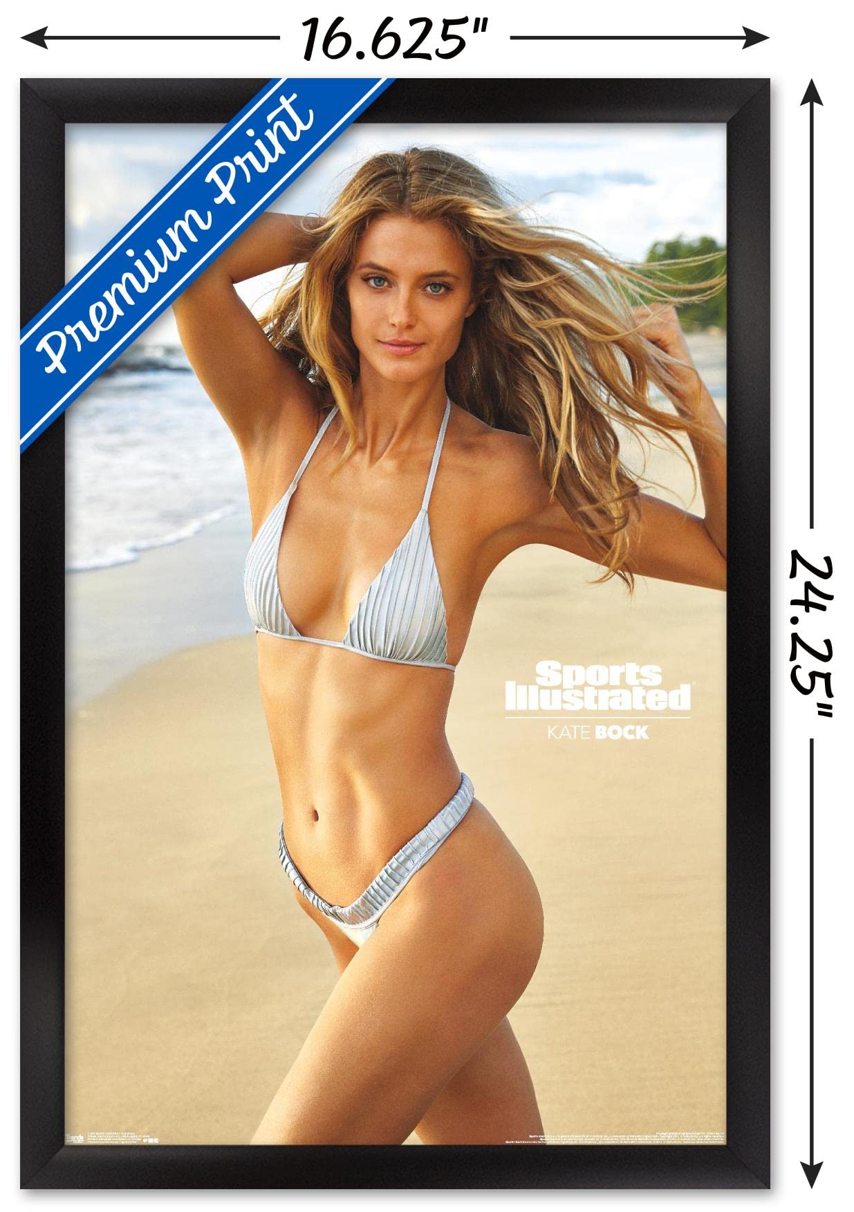 Trends International Sports Illustrated: Swimsuit Edition - Kate Bock 19 Wall Poster, 14.725'' X 22.375'', Black Framed Version