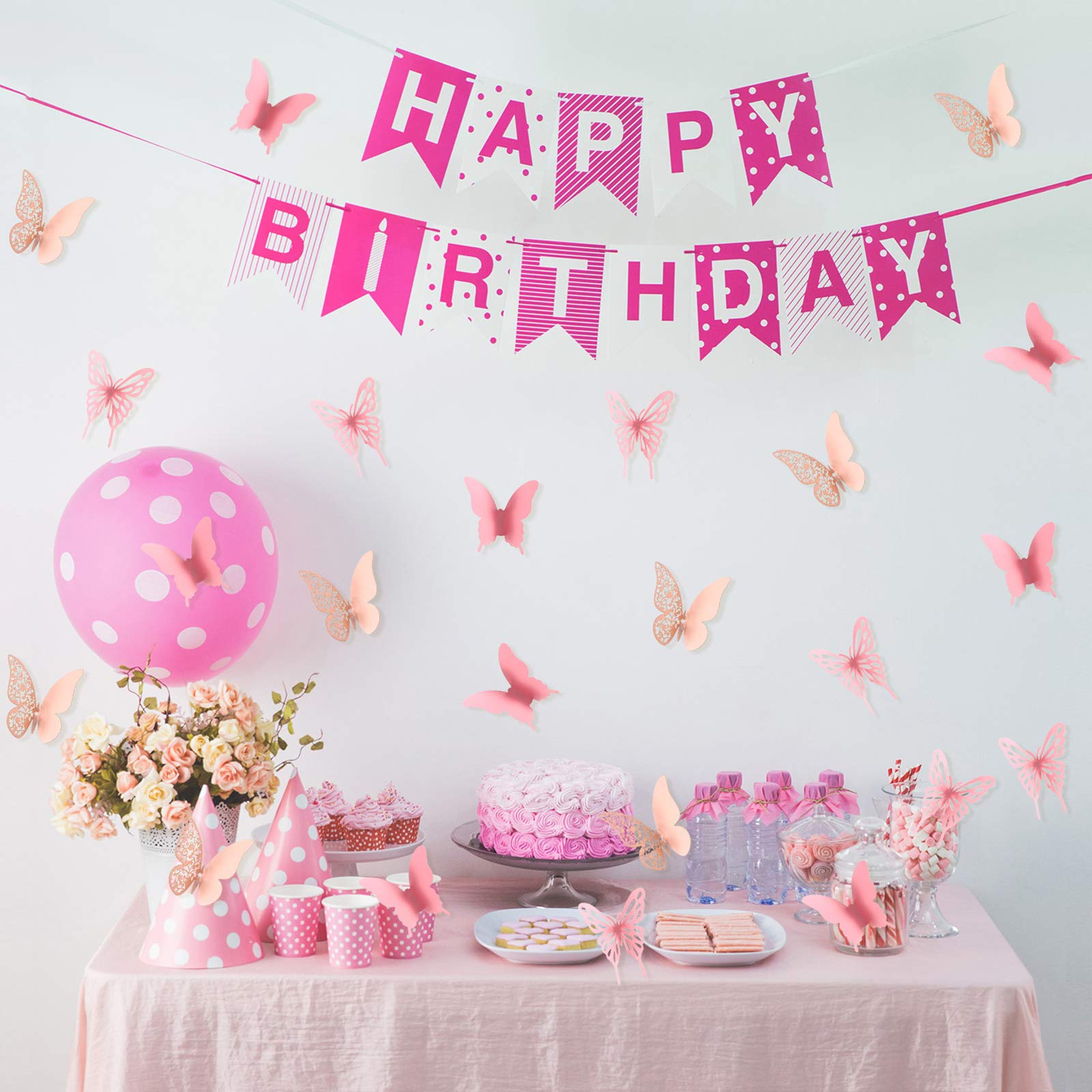 144 Pieces 3D Butterfly Wall Stickers Decor Butterfly Decals Diy Decorative Wall Art Cutouts Crafts Removable For Room Wedding F
