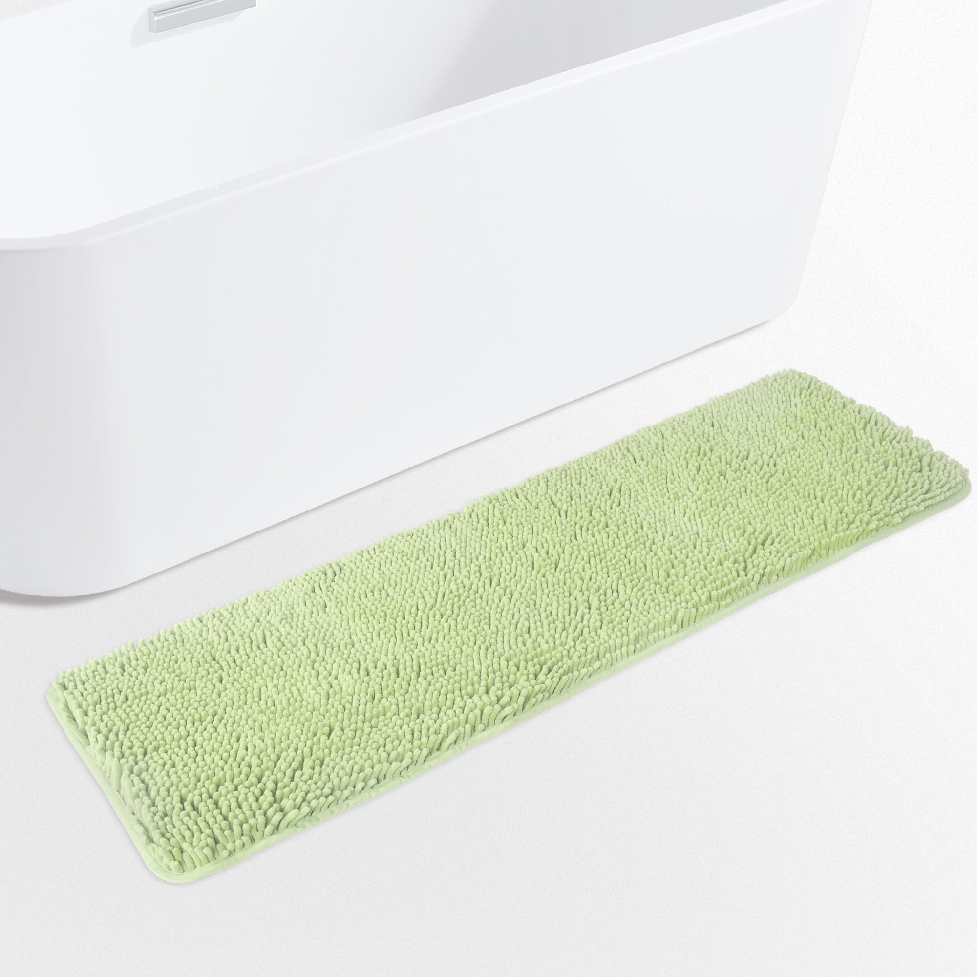 Yeaban Seafoam Green 47 X 17 Bathroom Rug - Thick Chenille Bath Mats | Absorbent And Washable Bath Rug Non-Slip, Plush And Soft