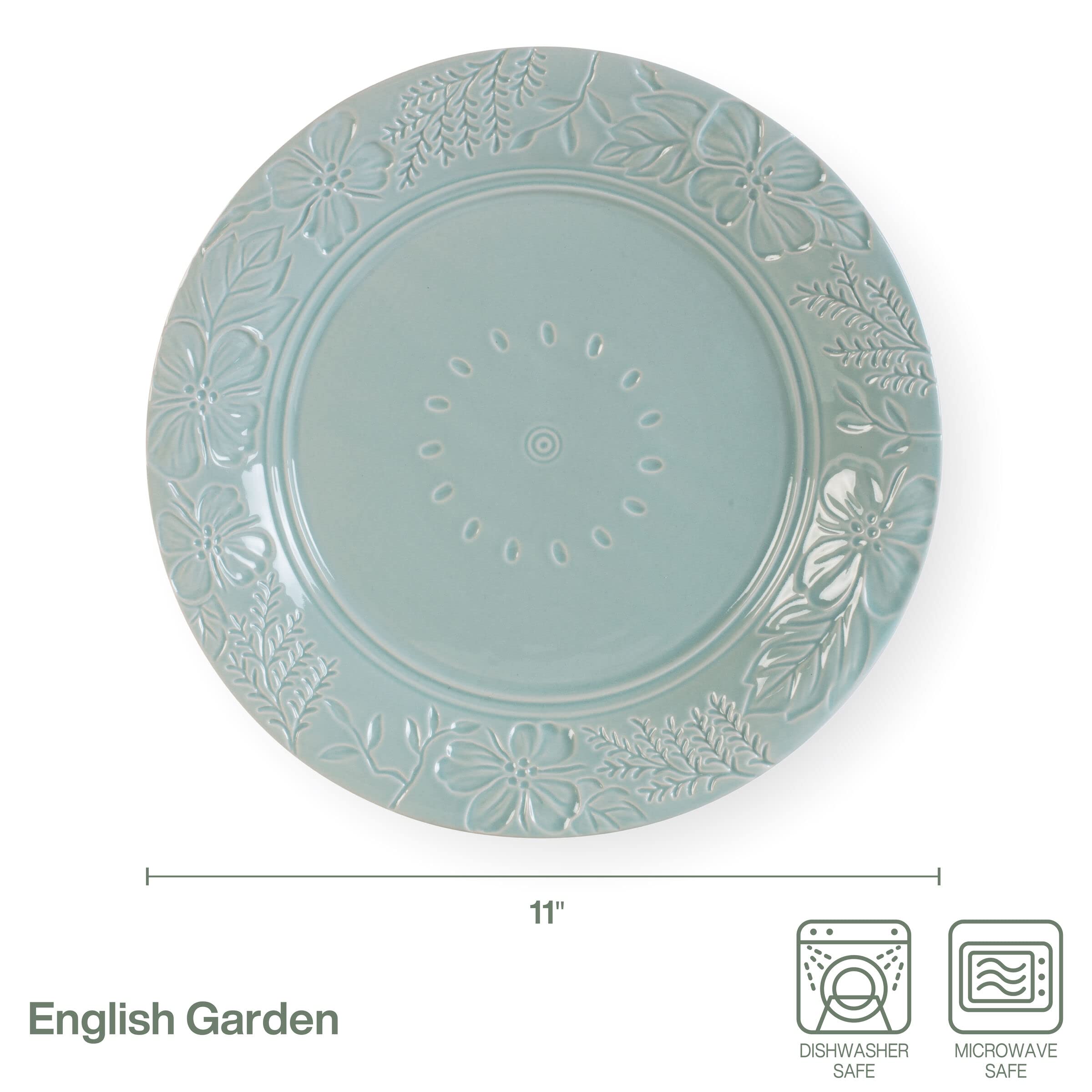 Fitz & Floyd English Garden Dinner Plate, Set Of 4, 11 Inch, Blue
