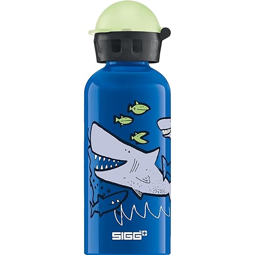 SIGG - Kids Water Bottle - Sharkies - Leakproof - Lightweight - BPA Free - Aluminum - 13 Oz
