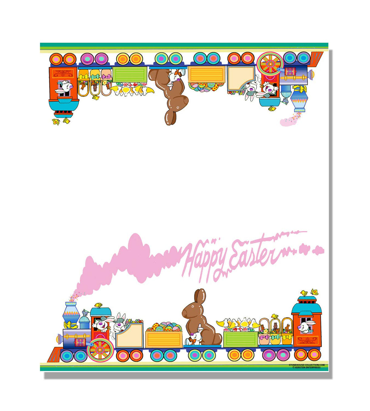 Stonehouse Collection Easter Train Place Cards - 25 Easter Name Cards - Table Tents - Small Gift Cards (Easter Train)