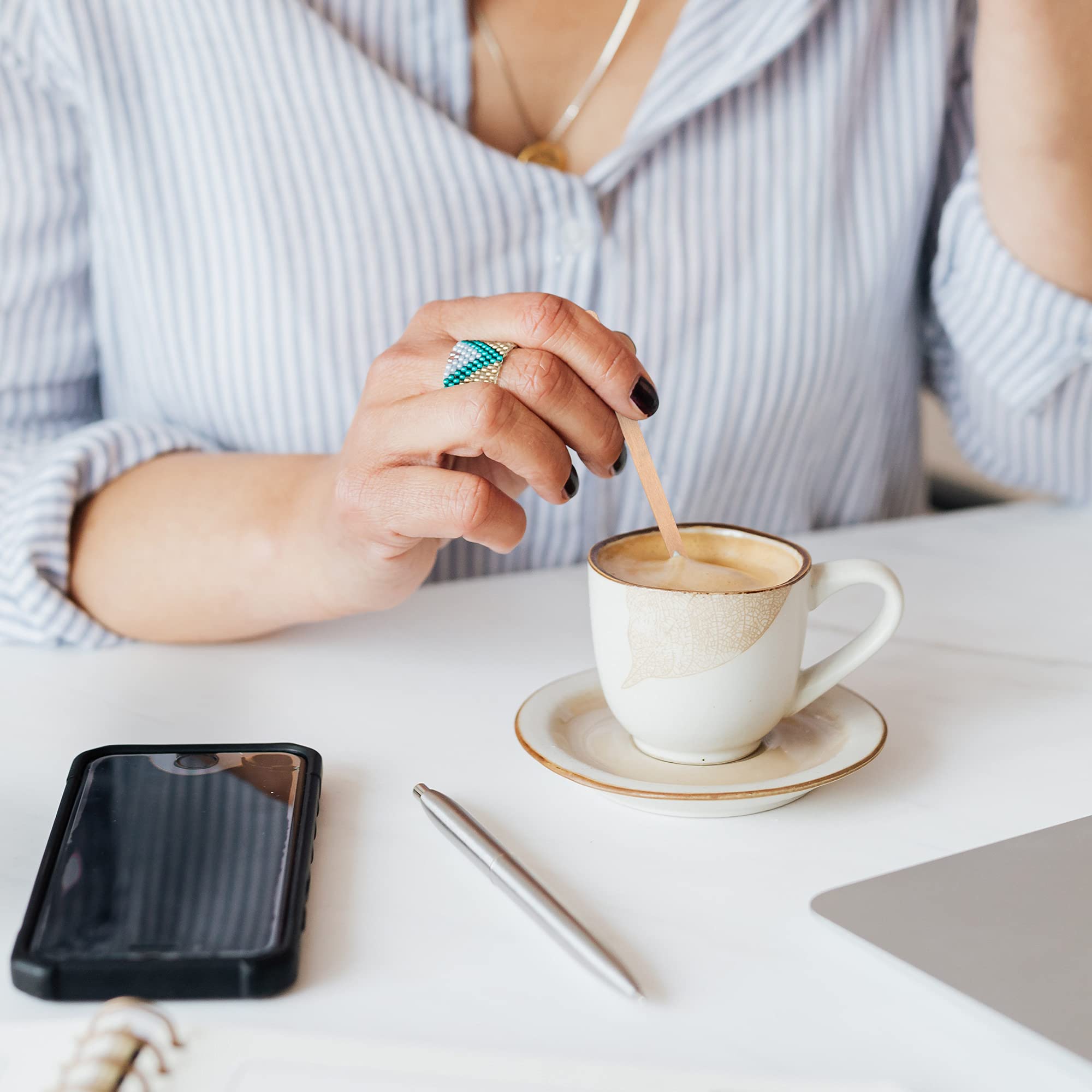 5.5 Inch 1000 Pcs Paper Wrapped Coffee Stirrers  Individually Wrapped Coffee Stirrers  Wrapped Stir Sticks Disposable Wood Coffee Sticks