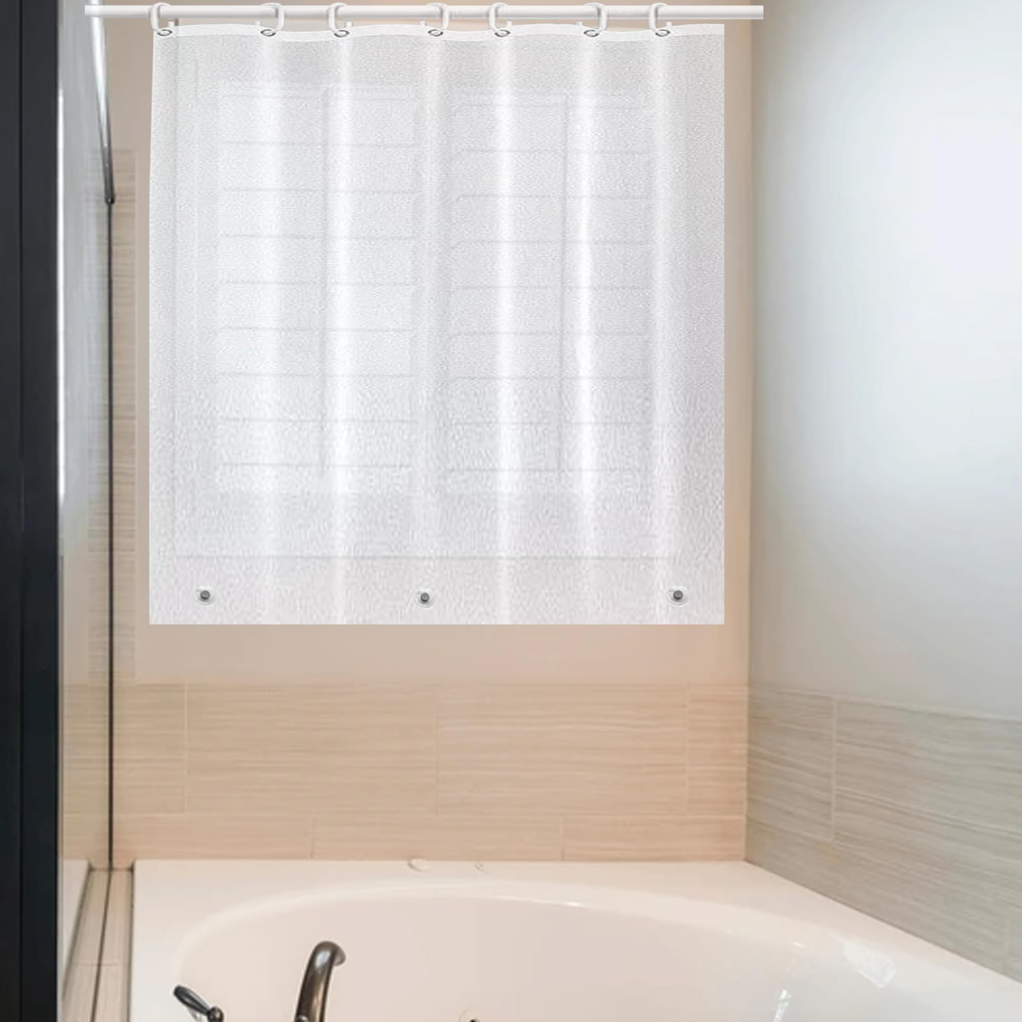 Arayarser 48X48 Peva Plastic Shower Curtain For Bathroom Window Inside Shower, Heavy Duty Waterproof Vinyl Window Shower Curtain