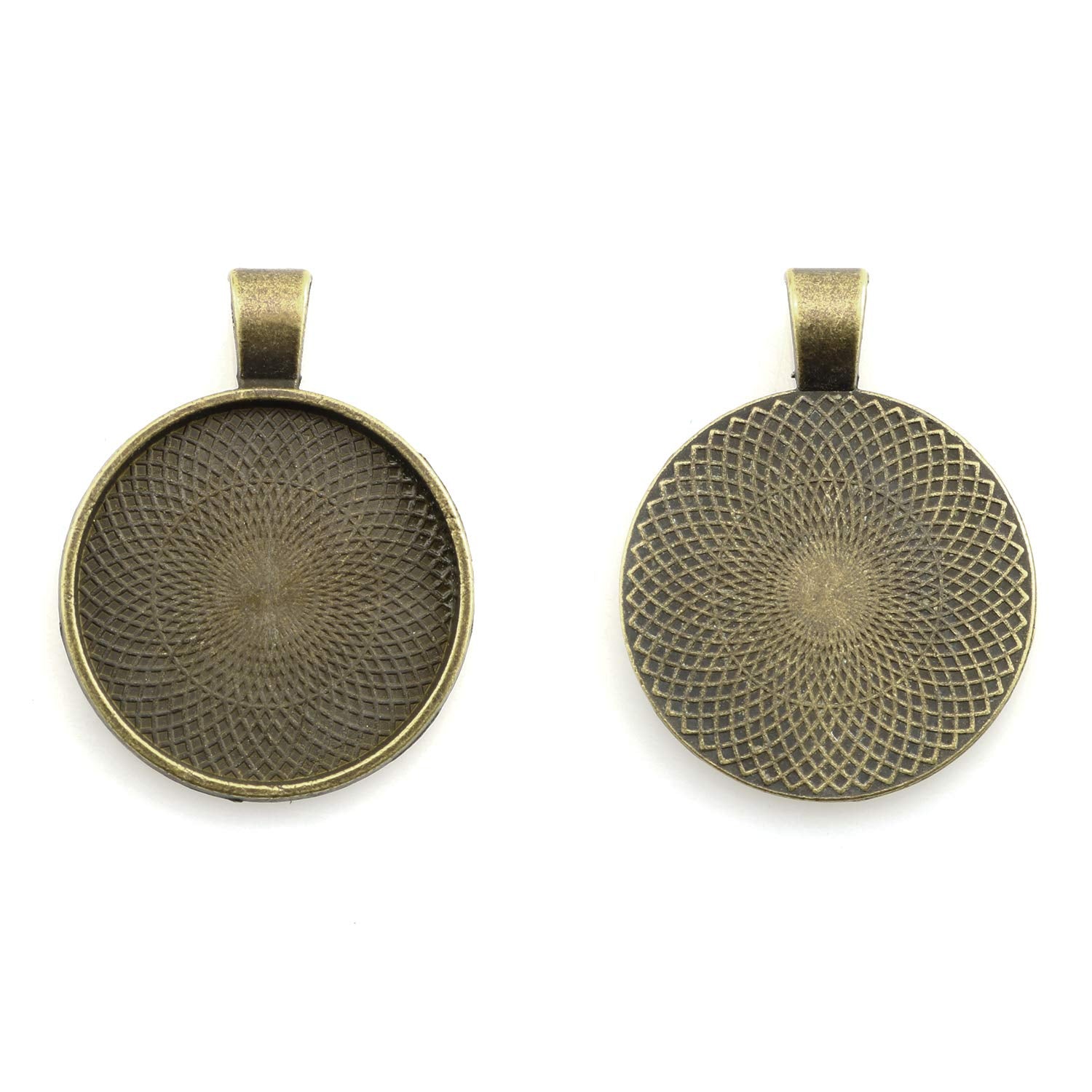 Lind Kitchen 25Pcs Round Bezel Pendant Trays Setting Cabochon Blank Base For Diy Crafting Photo Jewelry Findings Making Accessor